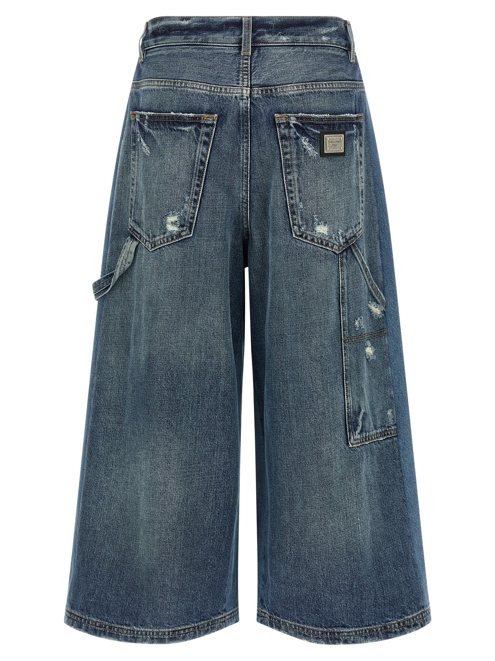 Blue Cotton Bermuda Shorts