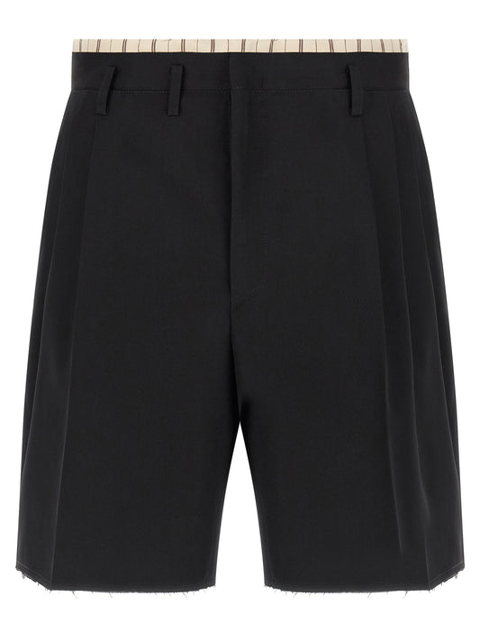 Black Wool Bermuda Shorts