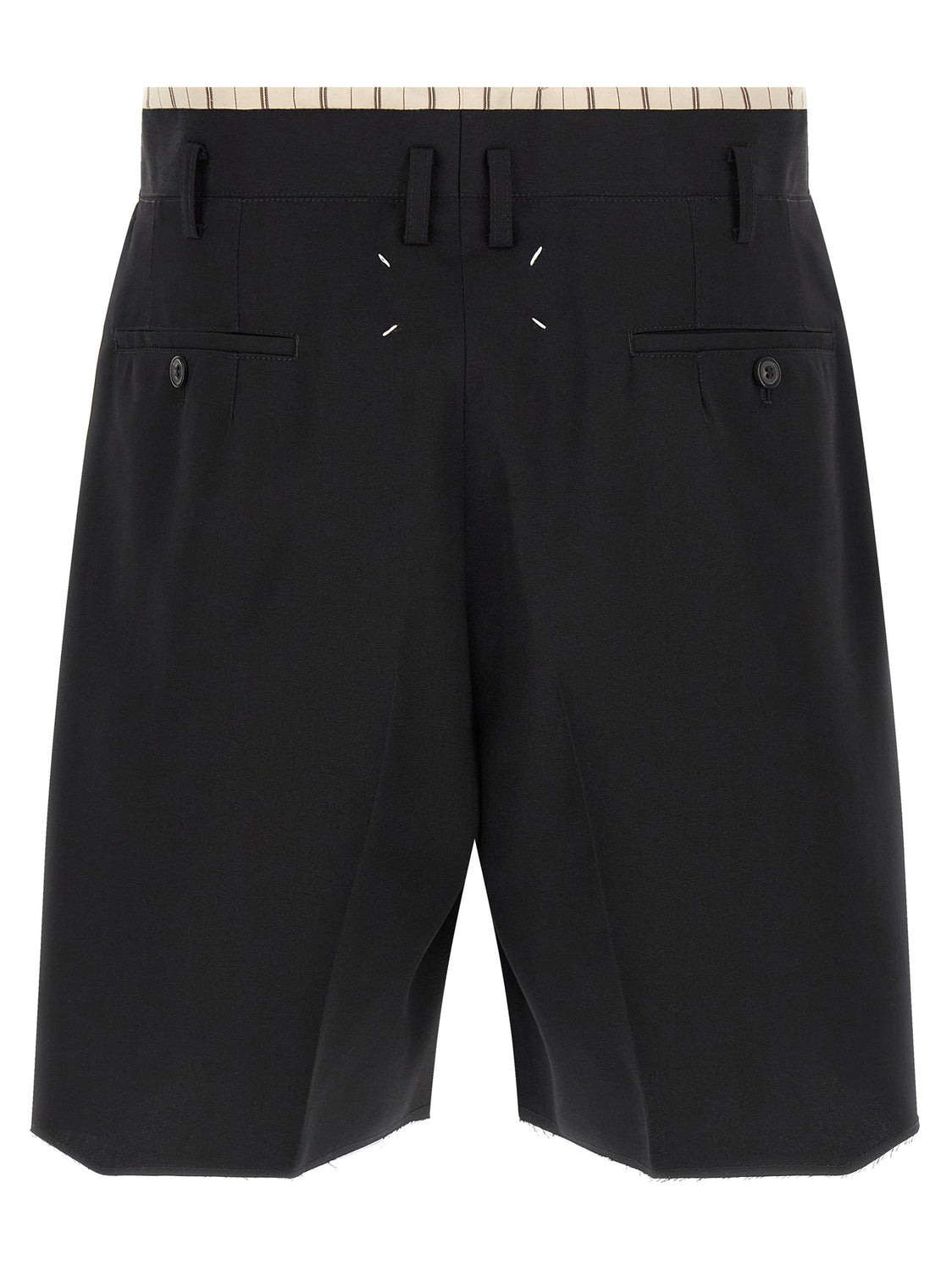 Black Wool Bermuda Shorts
