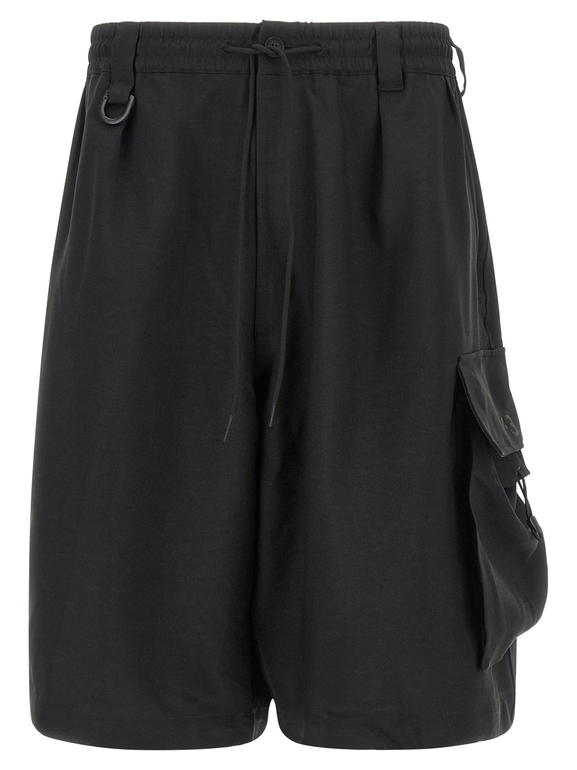 Black Polyester Bermuda Shorts