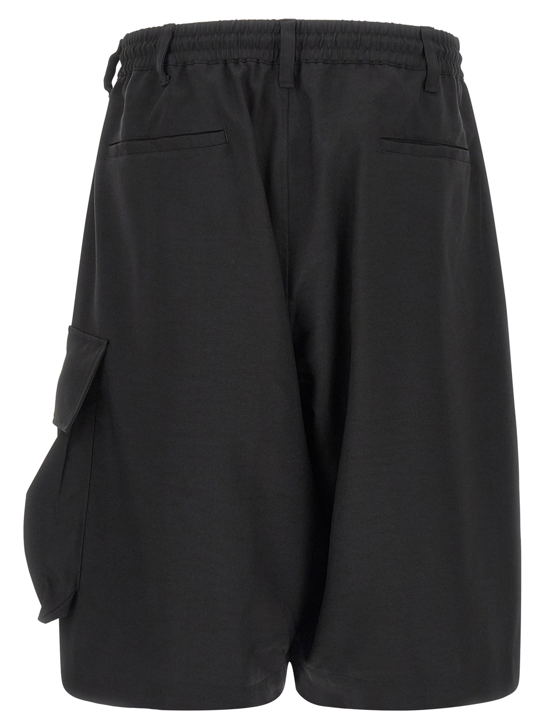 Black Polyester Bermuda Shorts