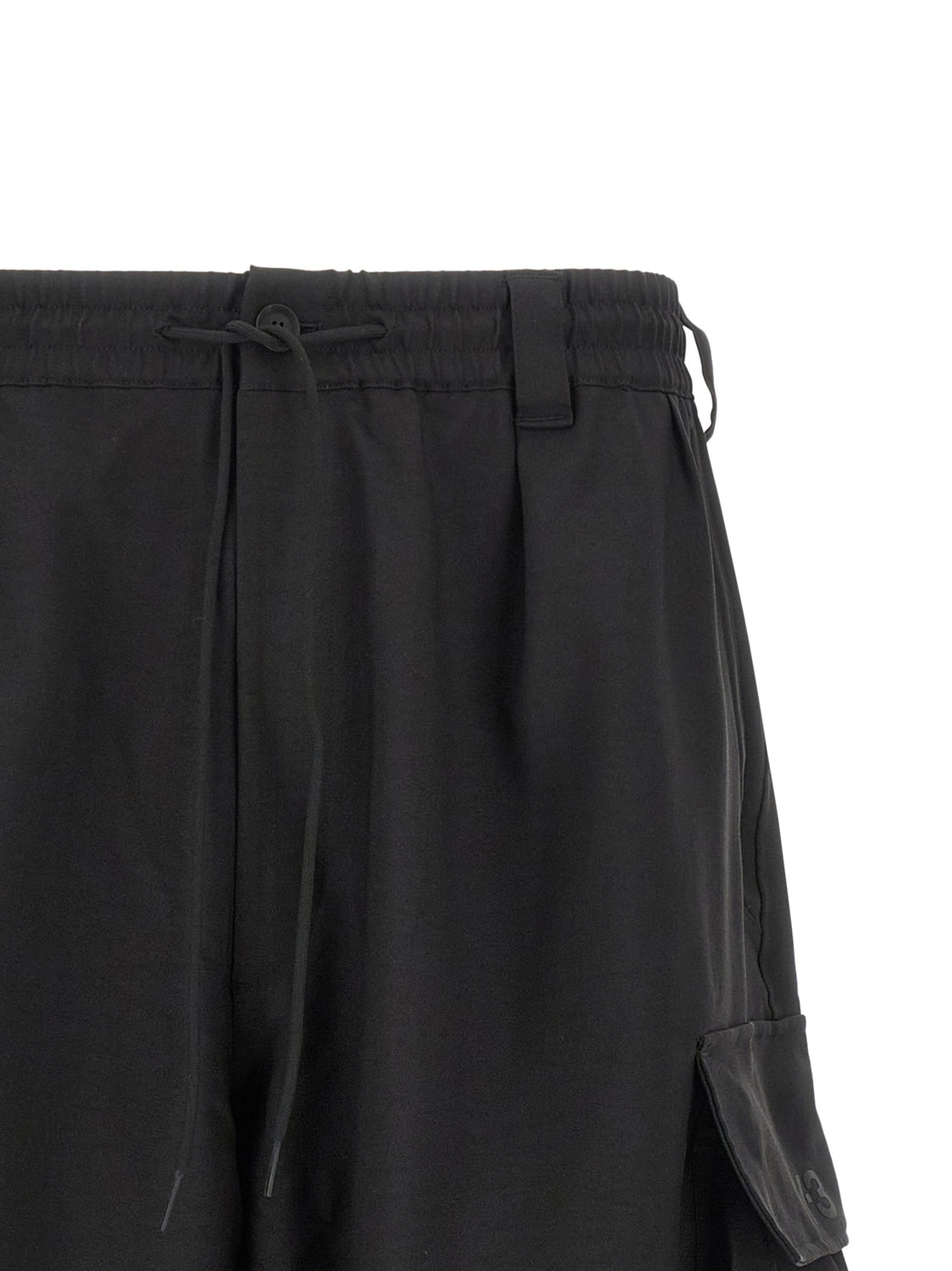 Black Polyester Bermuda Shorts