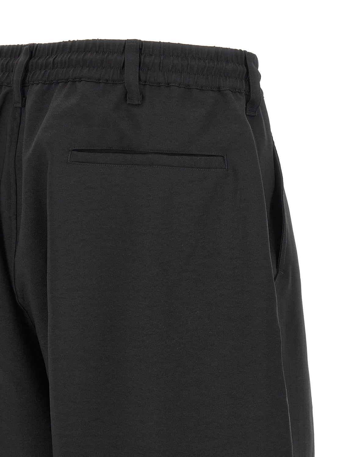 Black Polyester Bermuda Shorts