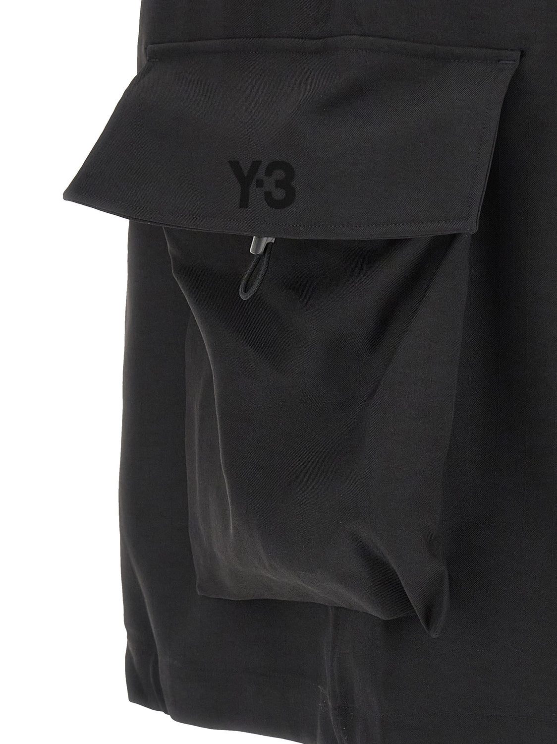 Black Polyester Bermuda Shorts
