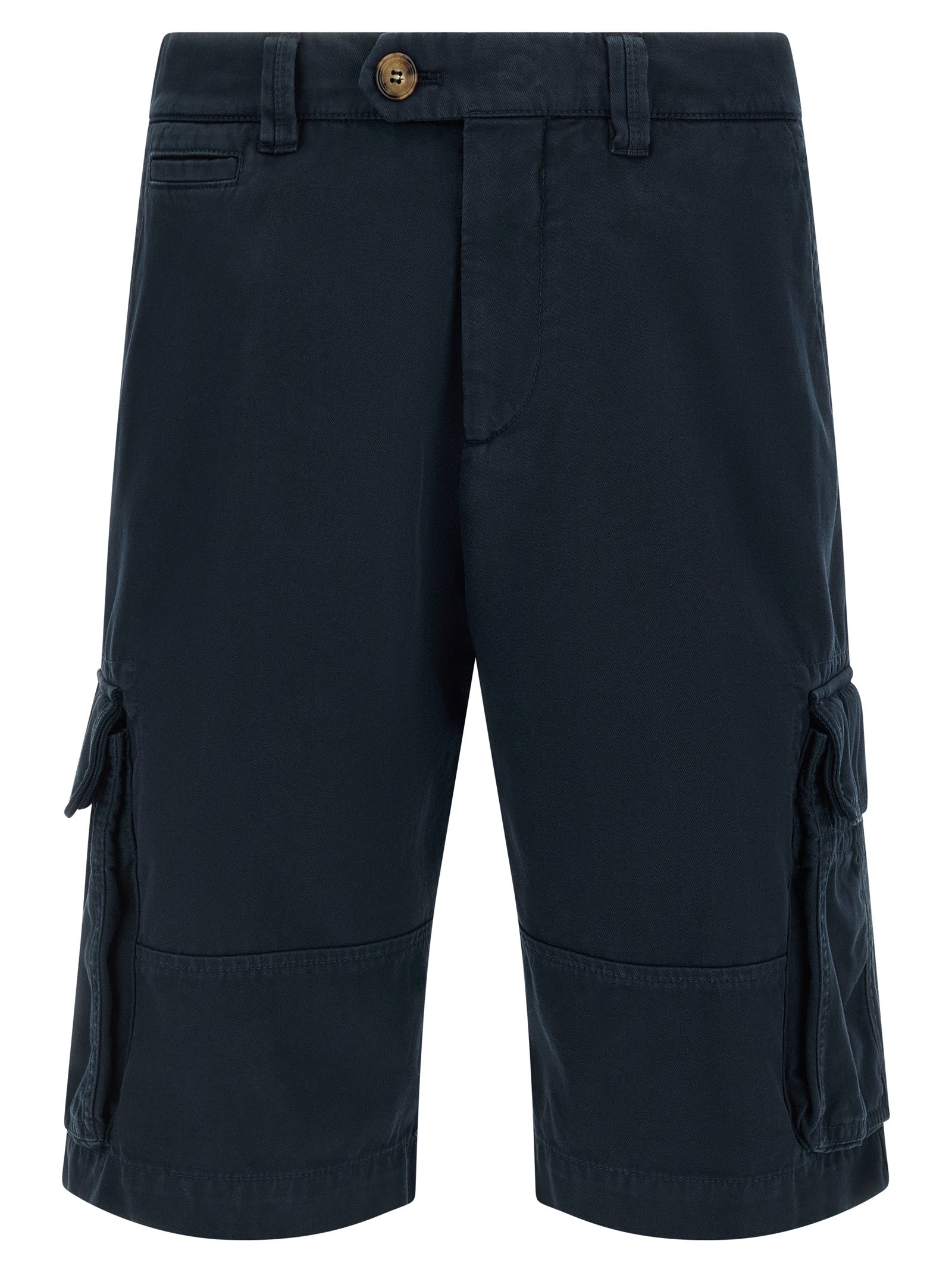 Blue Cotton Bermuda Shorts