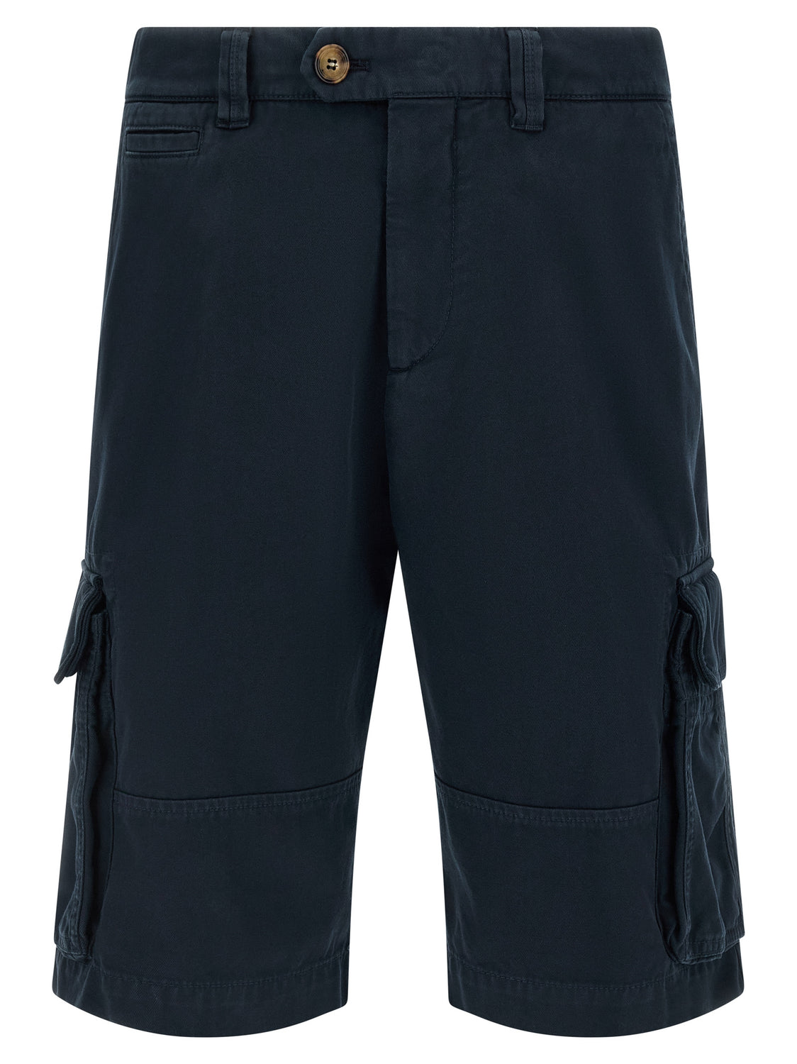 Blue Cotton Bermuda Shorts