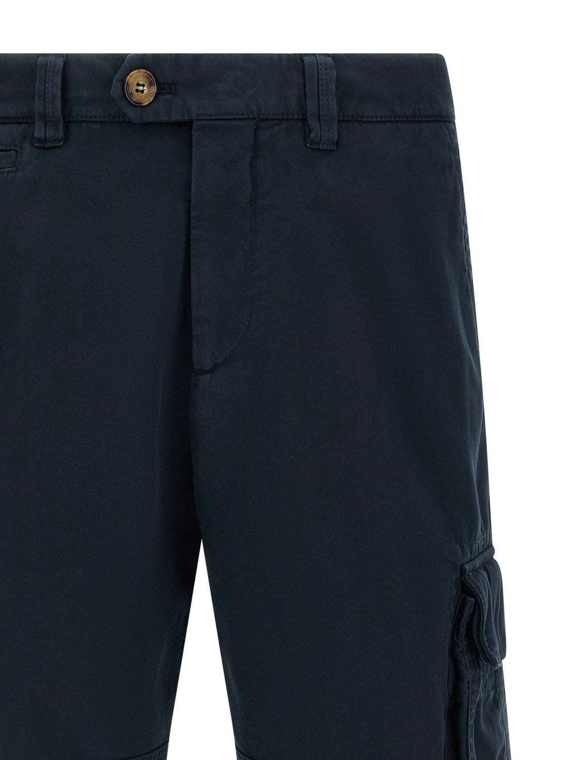 Blue Cotton Bermuda Shorts