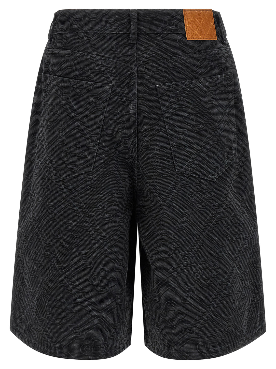 Black Cotton Bermuda Shorts