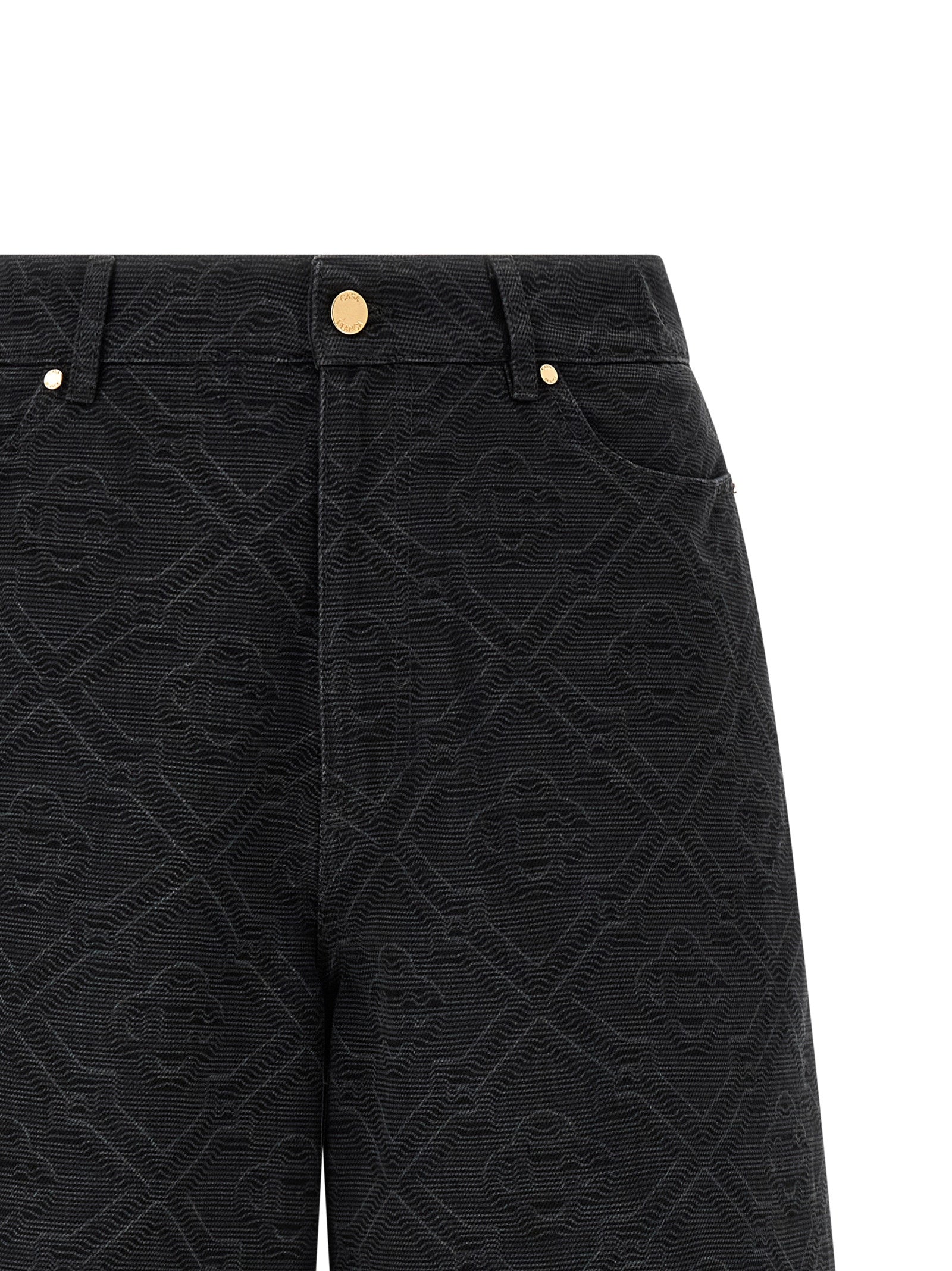Black Cotton Bermuda Shorts