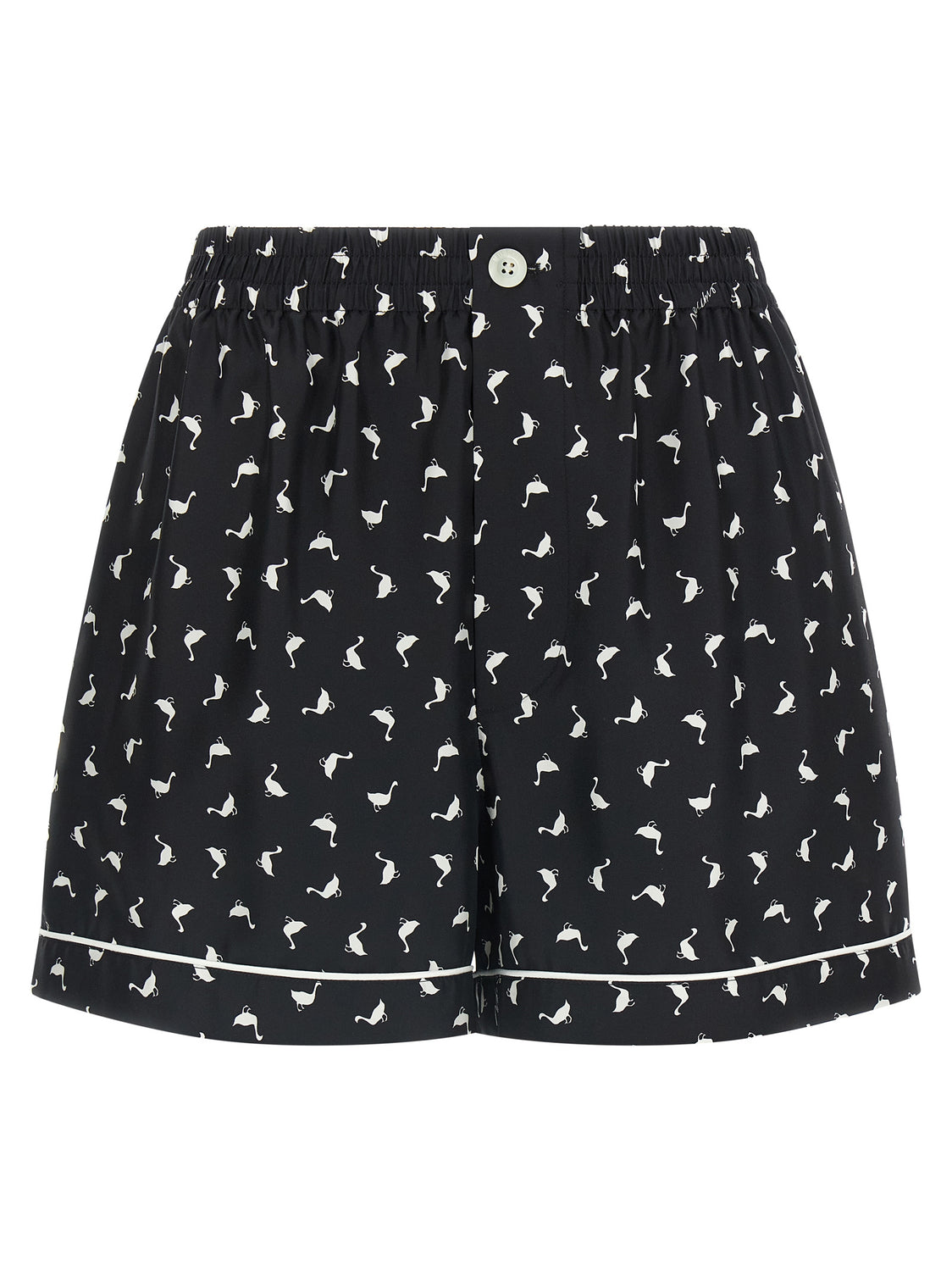 Bicolor Silk Bermuda Shorts