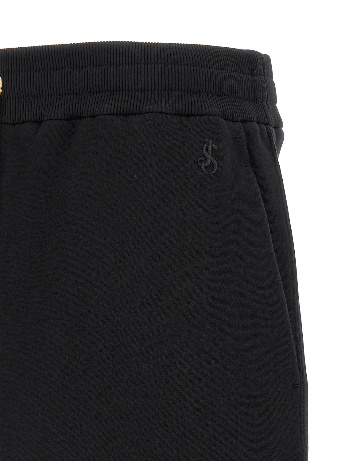 Black Cotton Bermuda Shorts