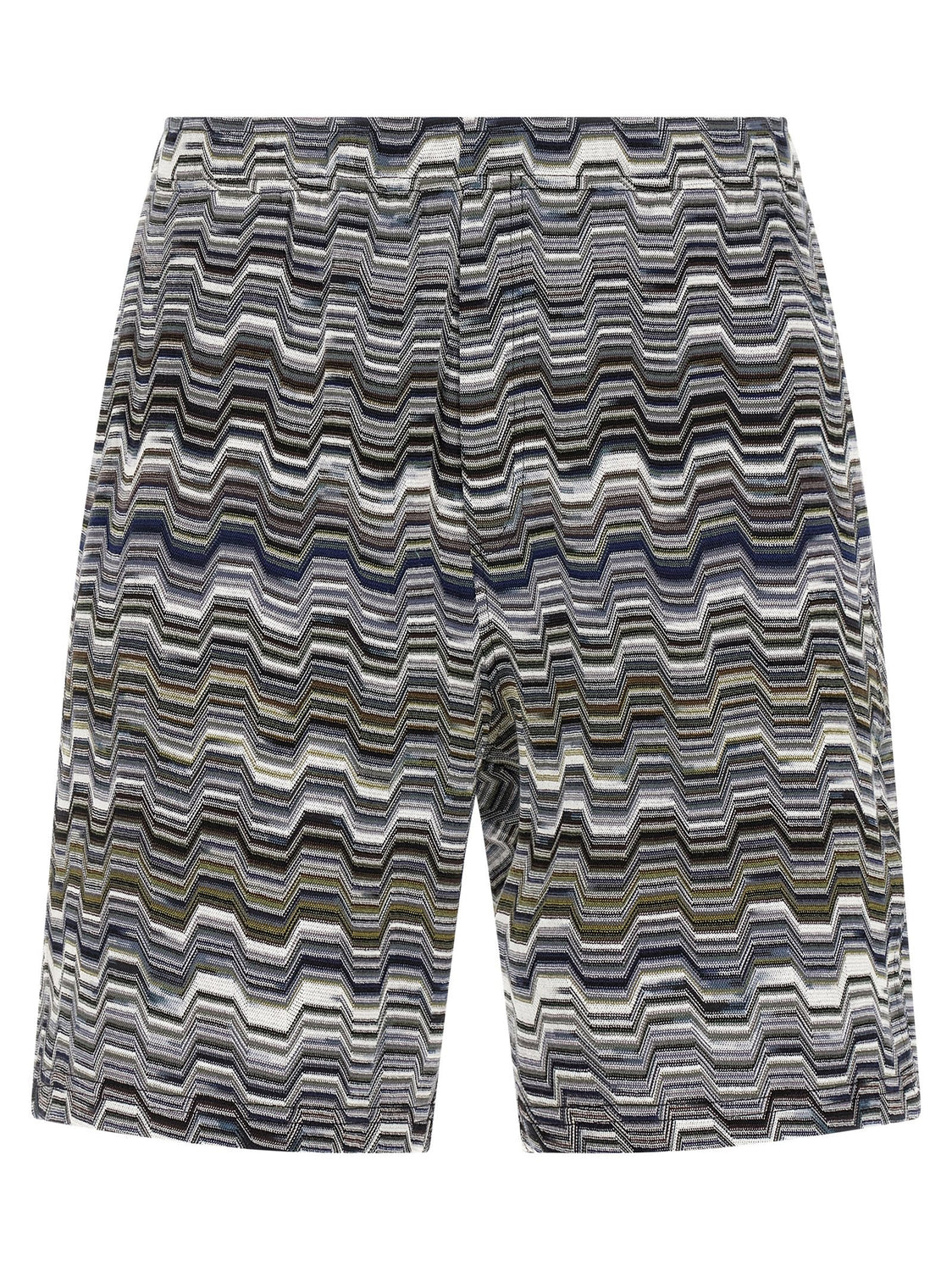 Bicolor Cotton Bermuda Shorts