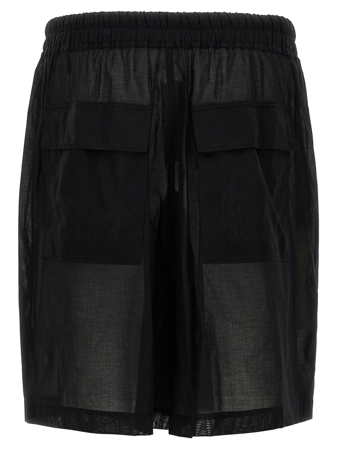 Black Cotton Bermuda Shorts