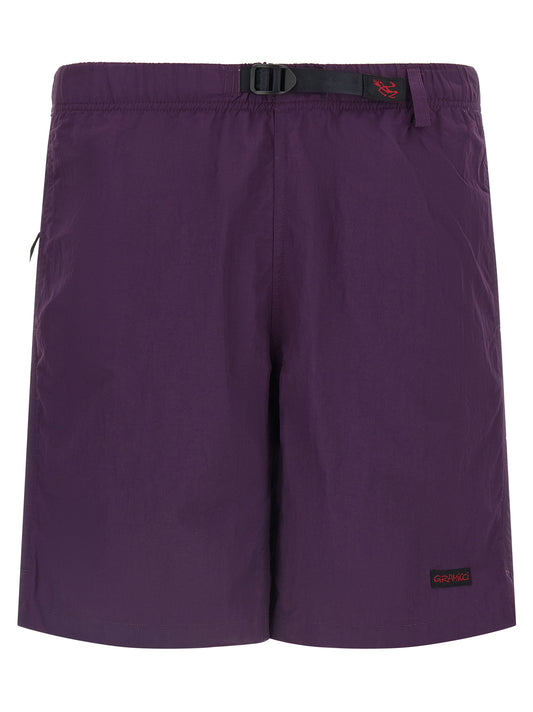 Purple Nylon Bermuda Shorts