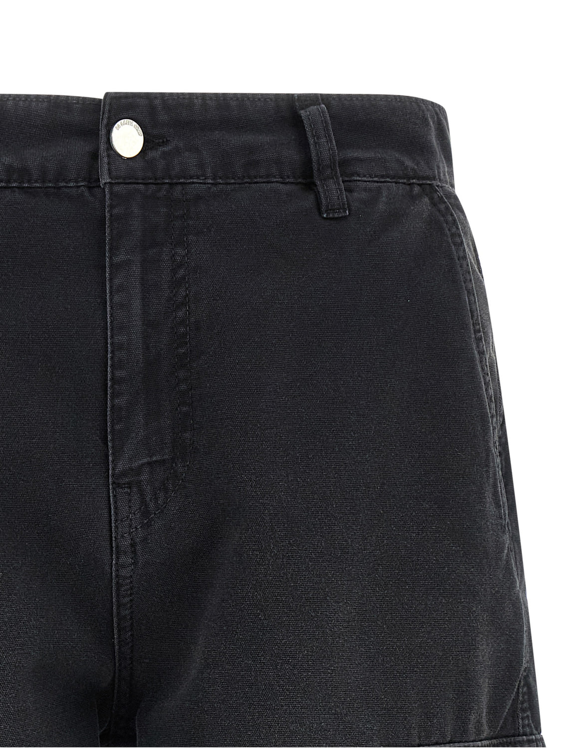 Black Cotton Bermuda Shorts