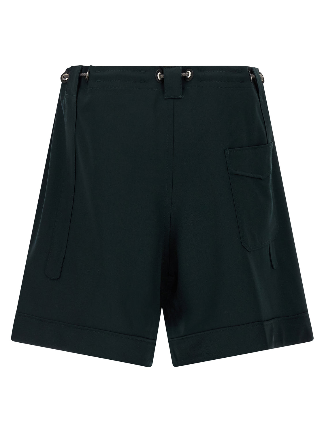 Bicolor Virgin Wool Bermuda Shorts