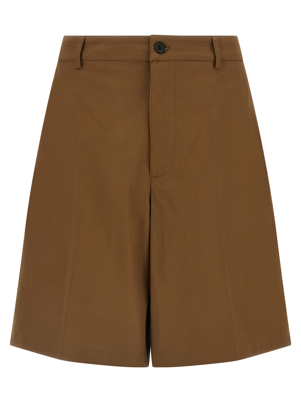 Brown Cotton Bermuda Shorts