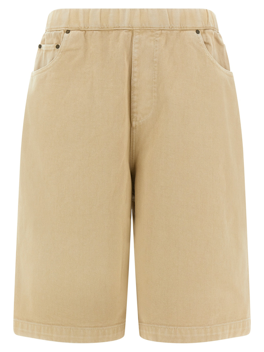 Beige Cotton Bermuda Shorts