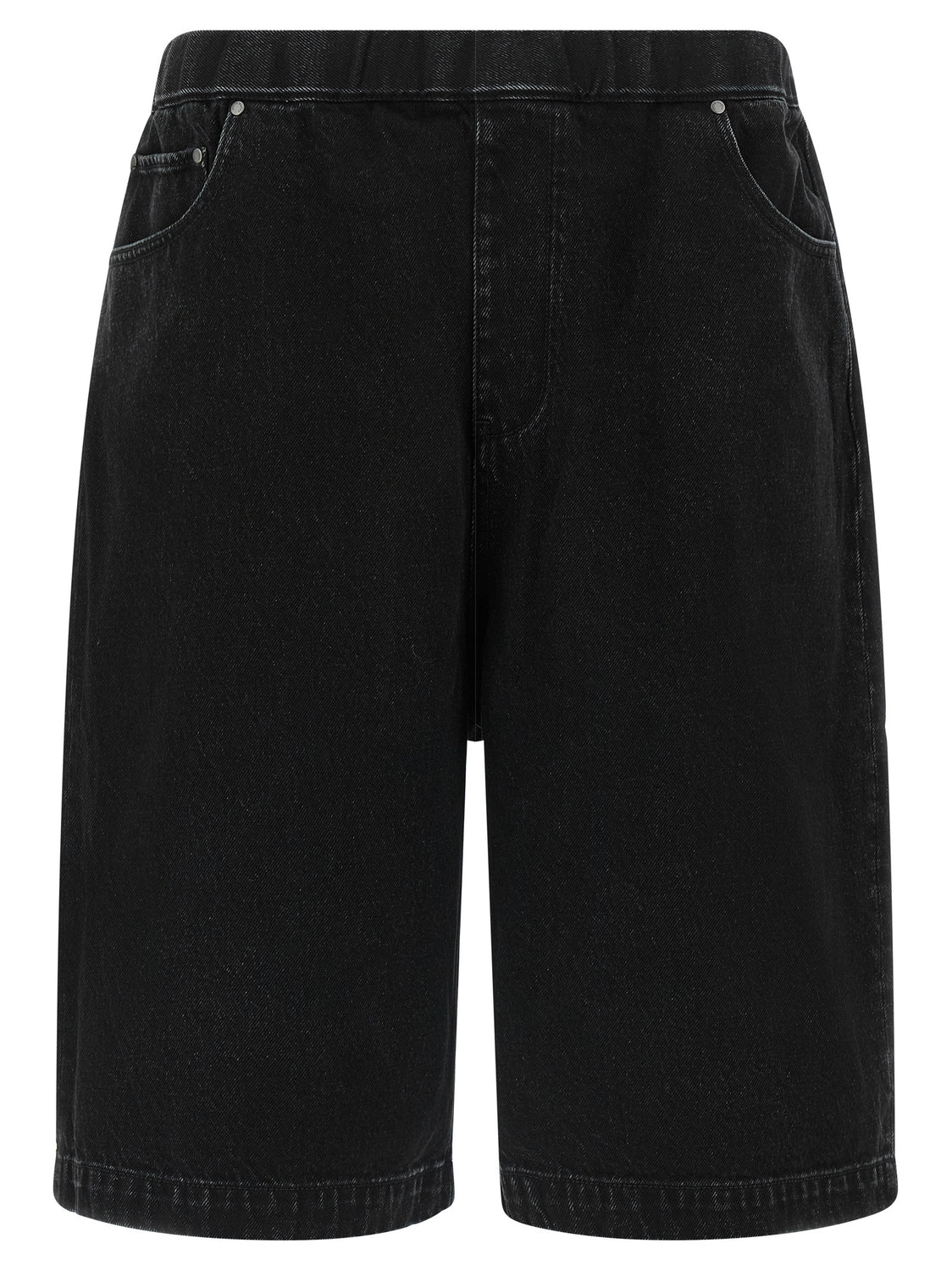 Black Cotton Bermuda Shorts