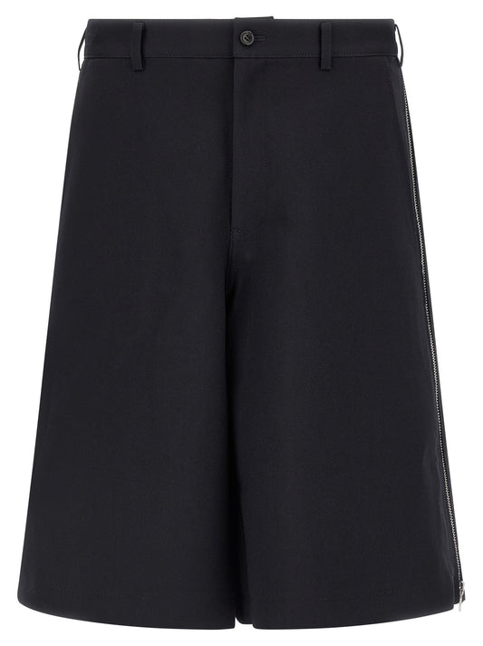 Blue Polyester Bermuda Shorts
