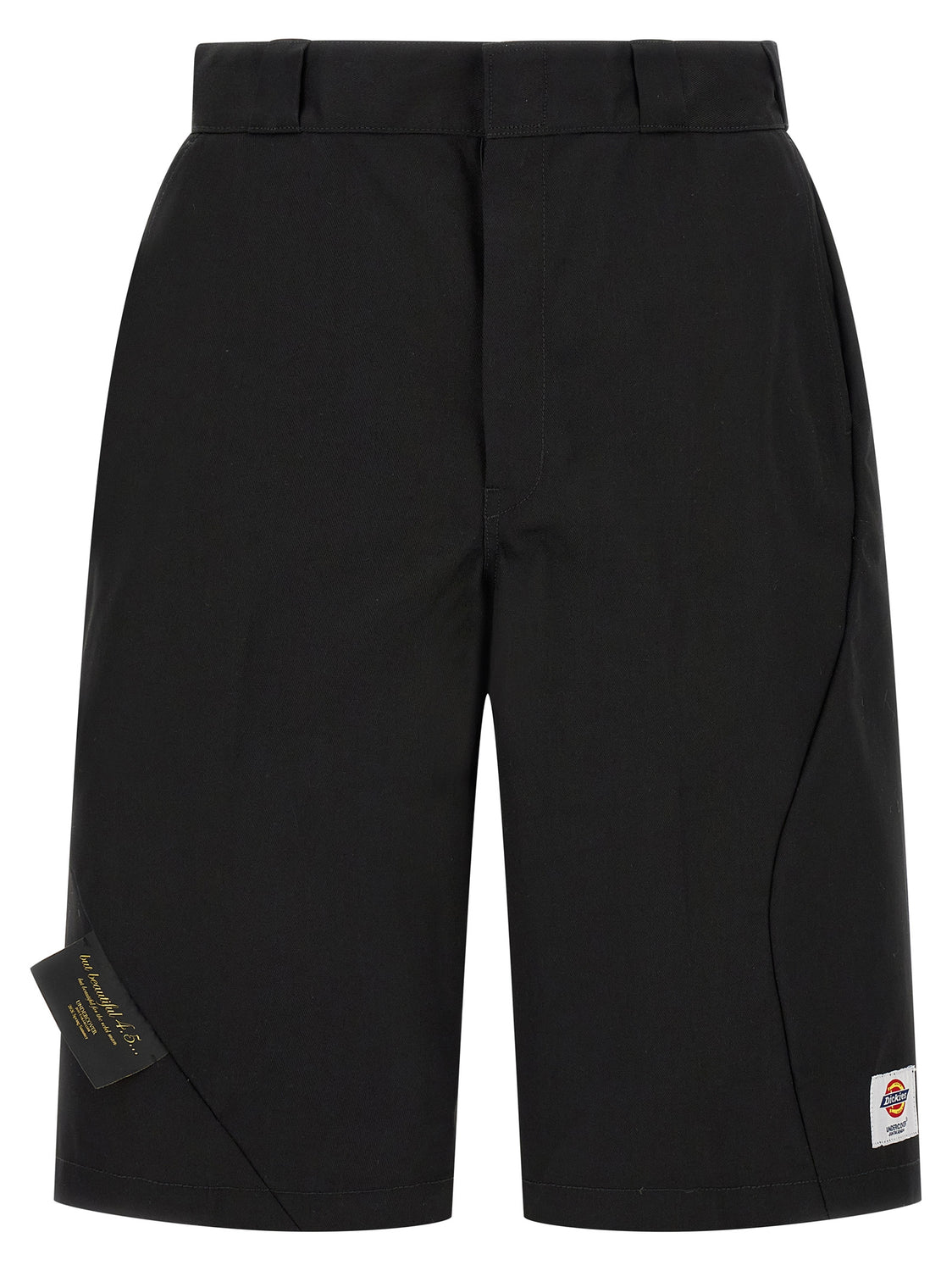 Black Polyester Bermuda Shorts