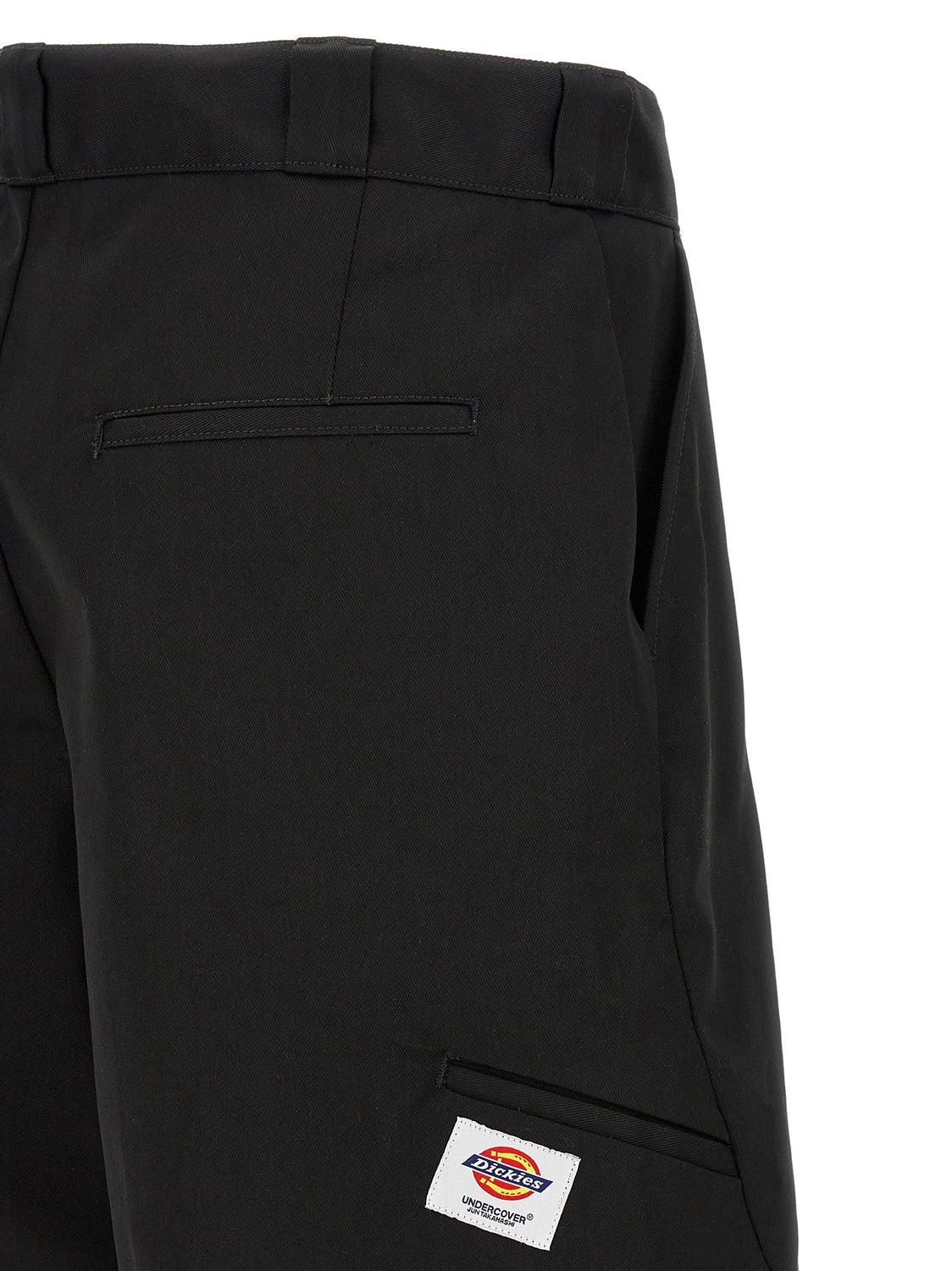 Black Polyester Bermuda Shorts