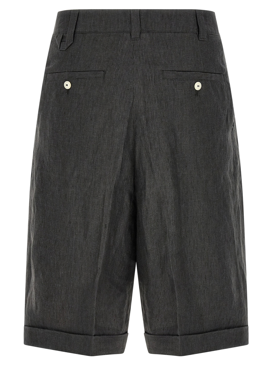 Gray Linen Bermuda Shorts