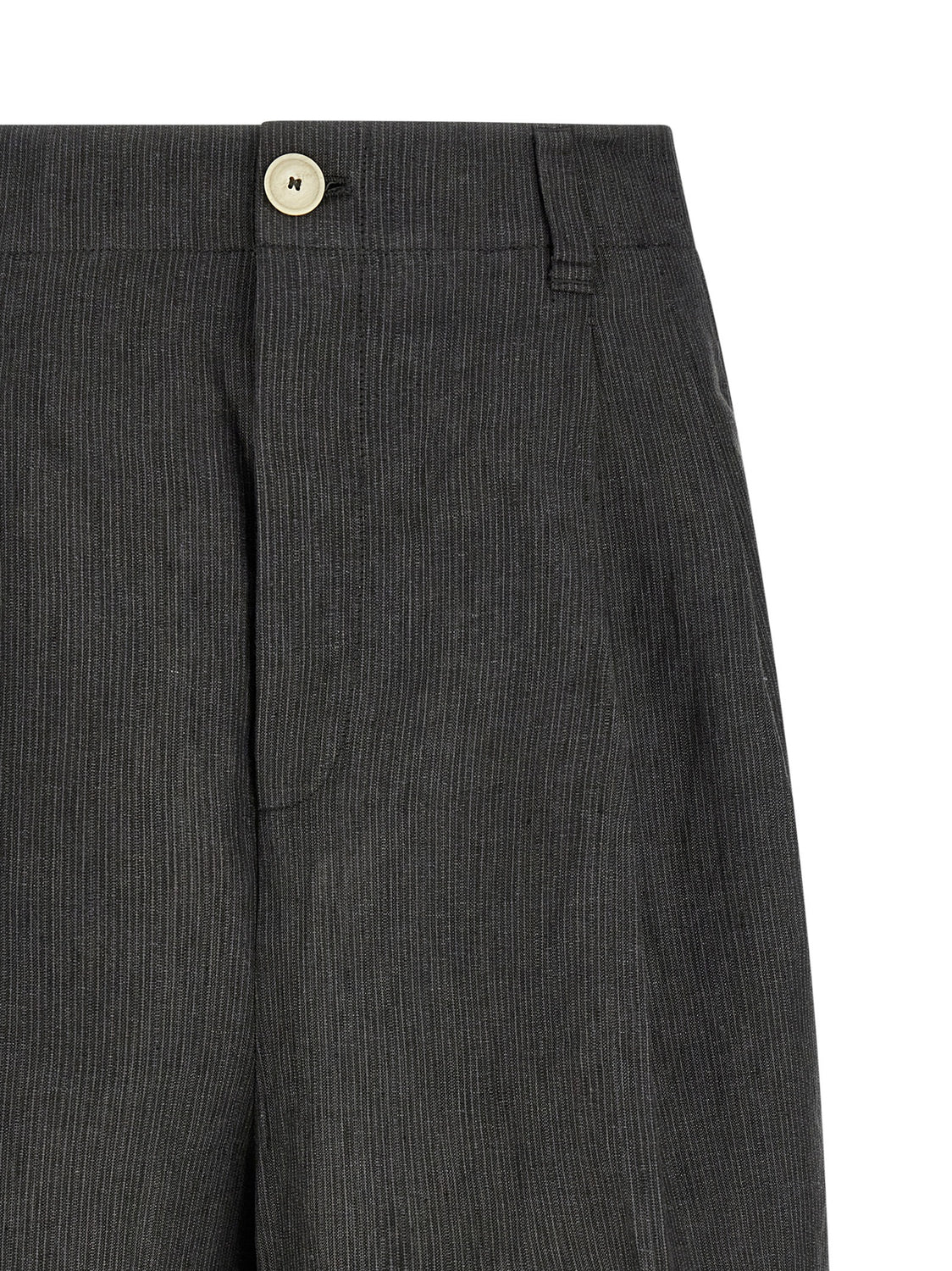 Gray Linen Bermuda Shorts