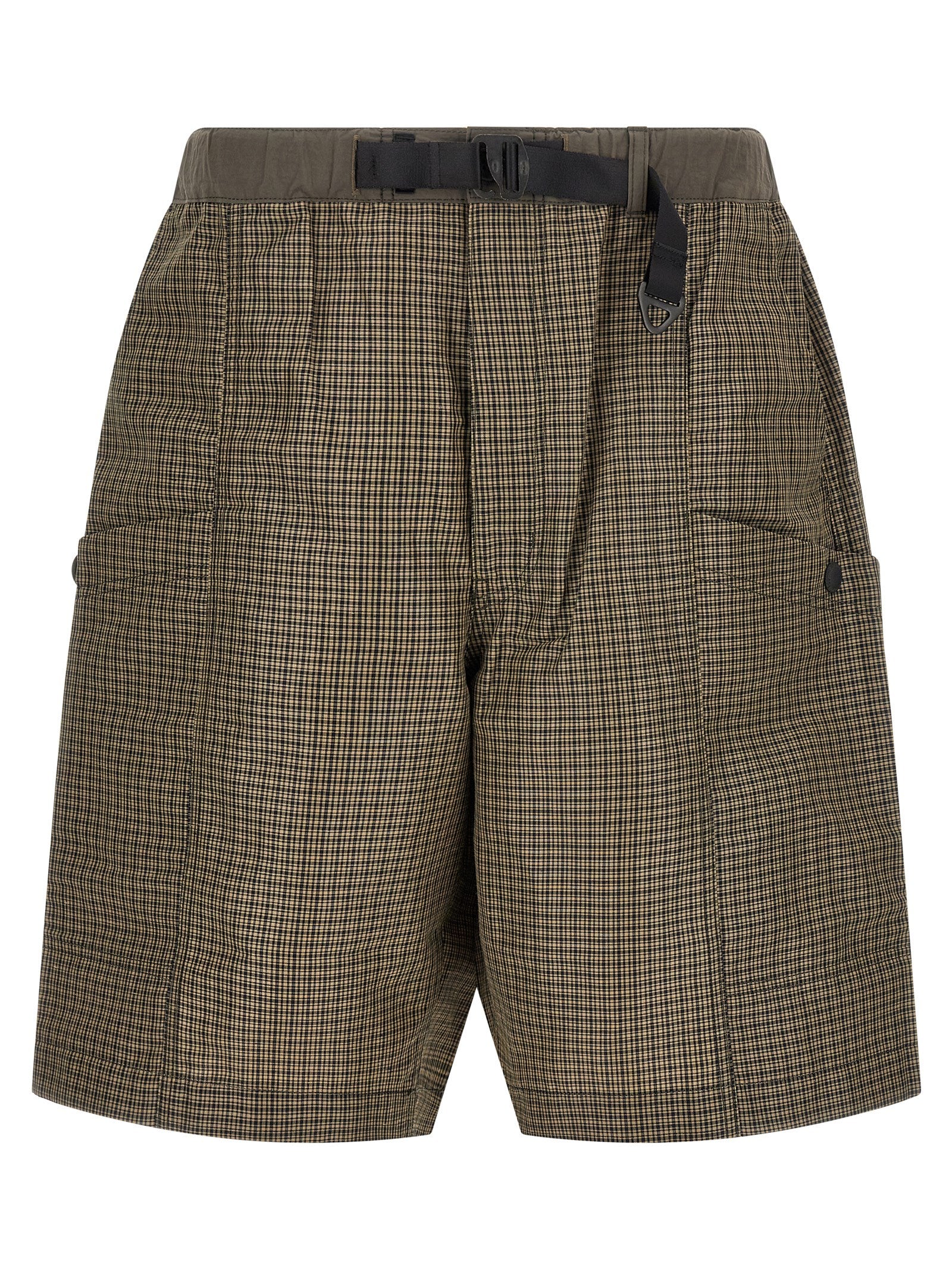 Bicolor Linen Bermuda Shorts