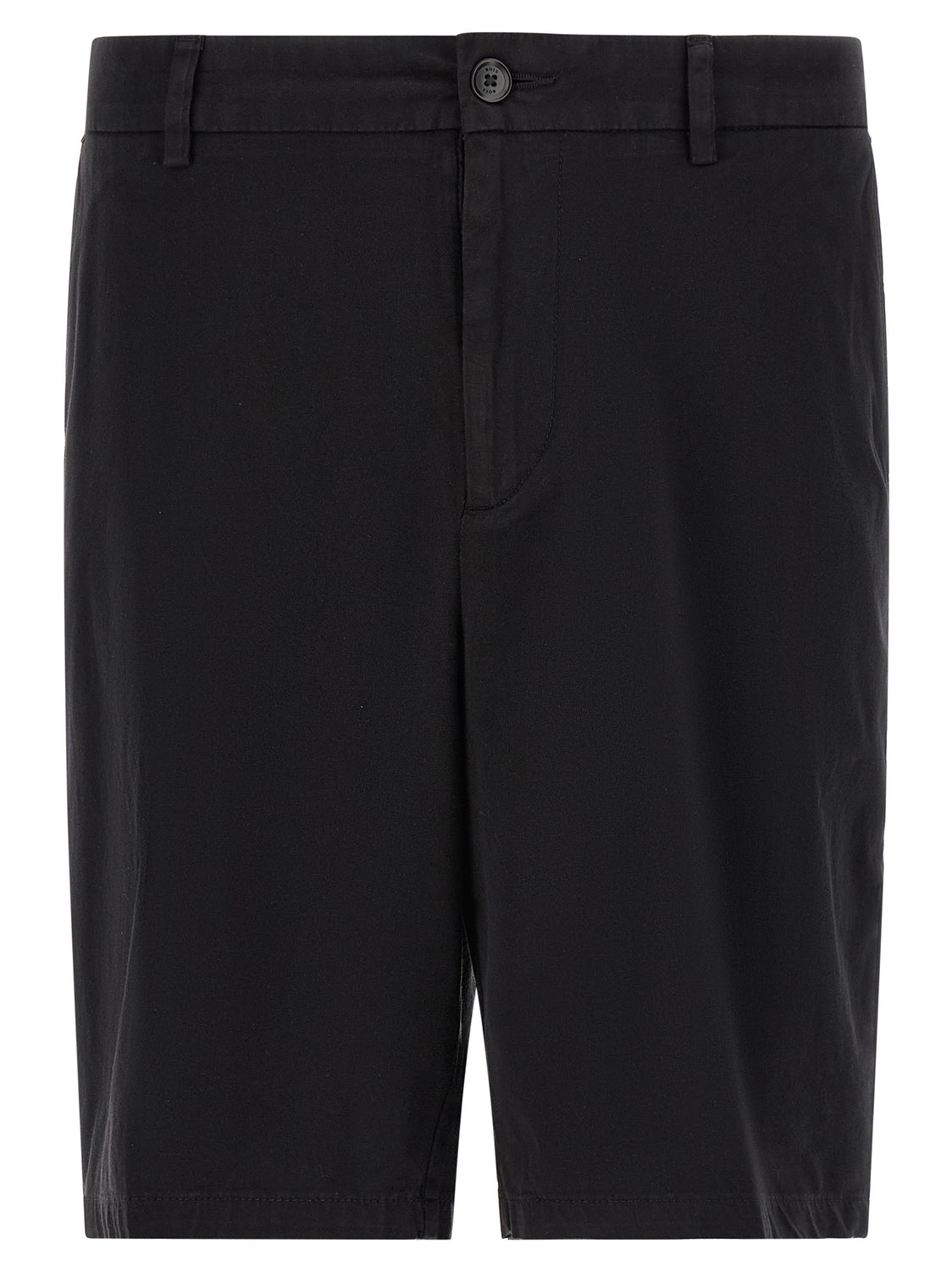Black Cotton Bermuda Shorts