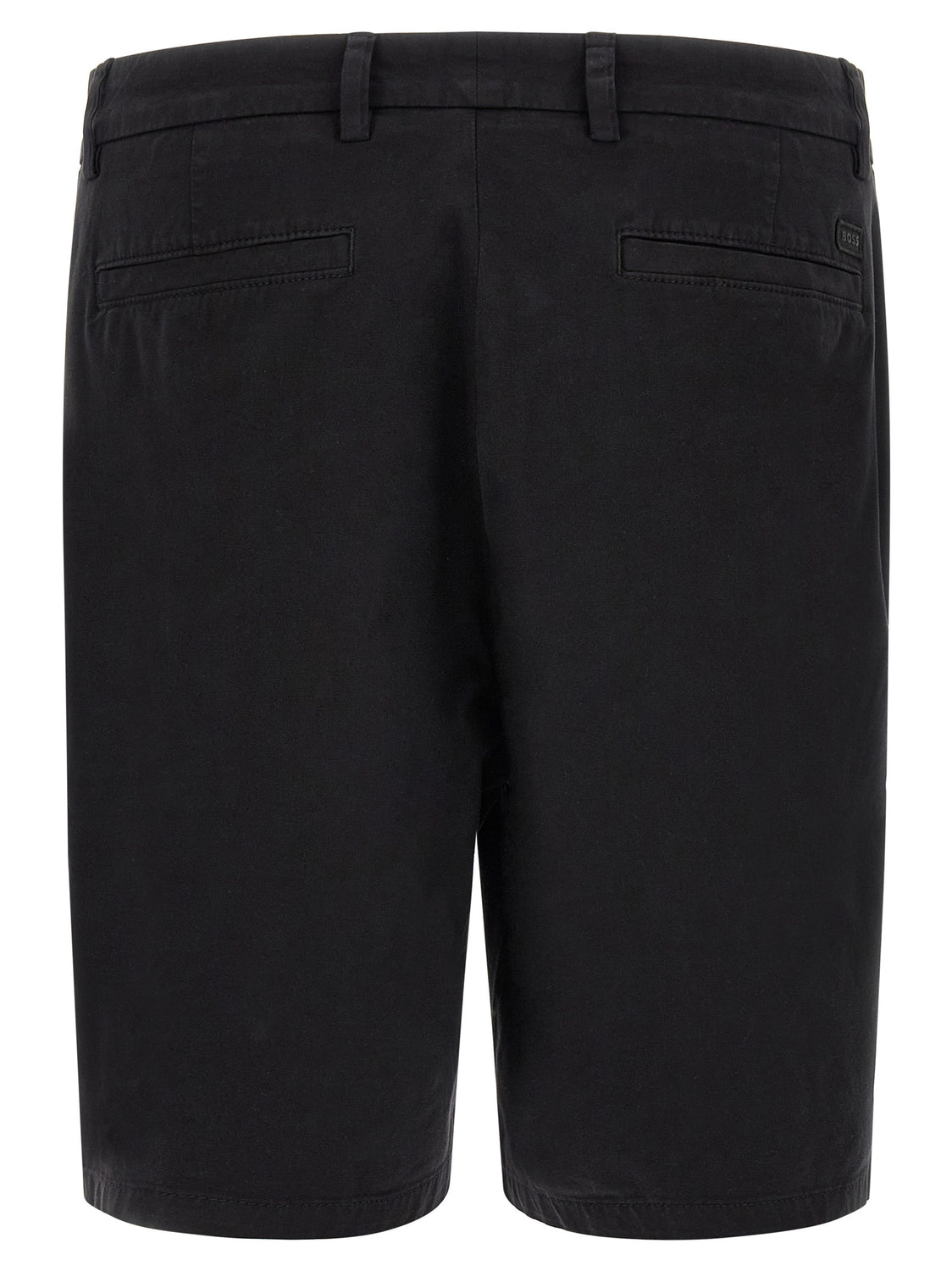 Black Cotton Bermuda Shorts
