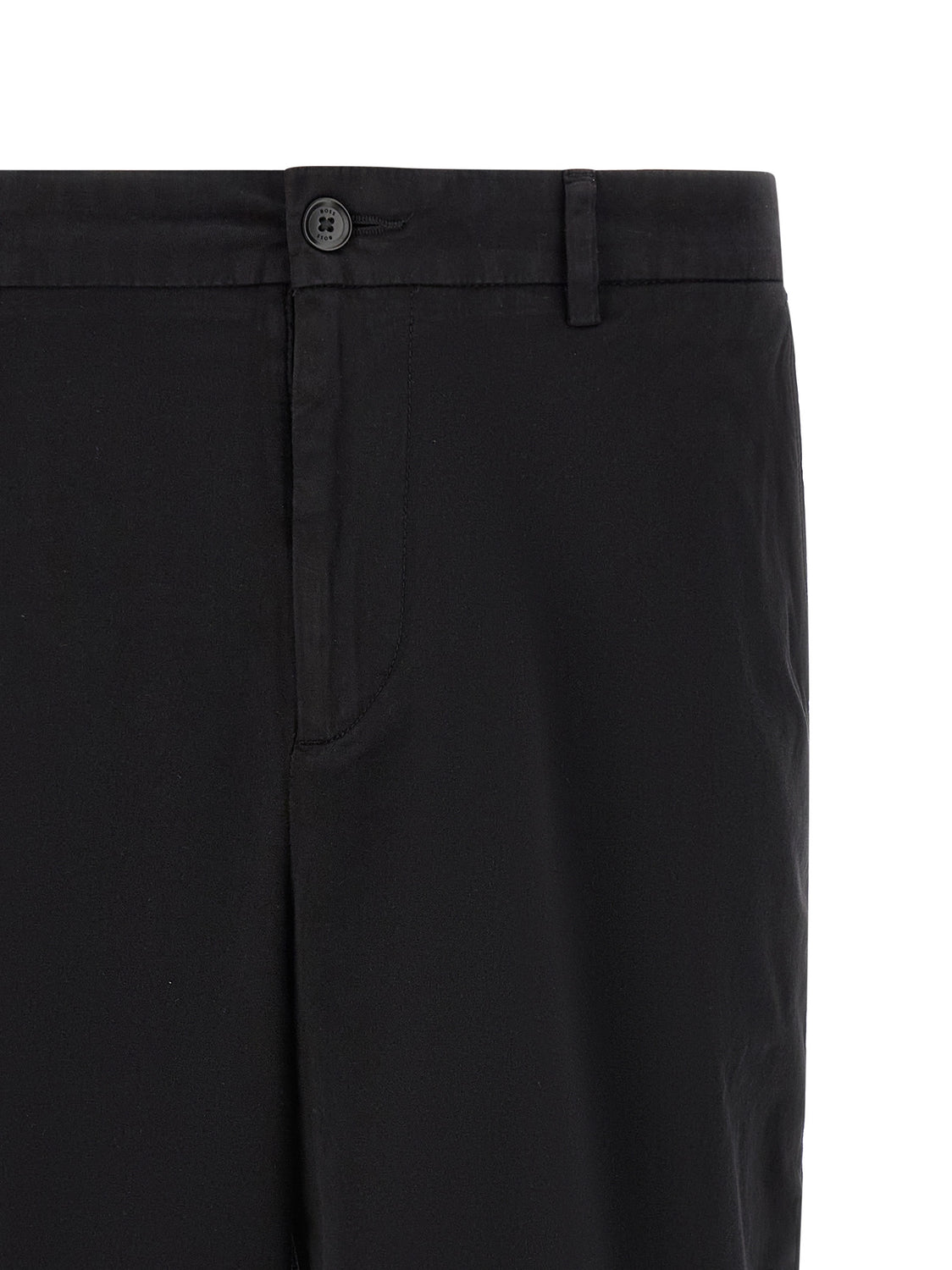 Black Cotton Bermuda Shorts