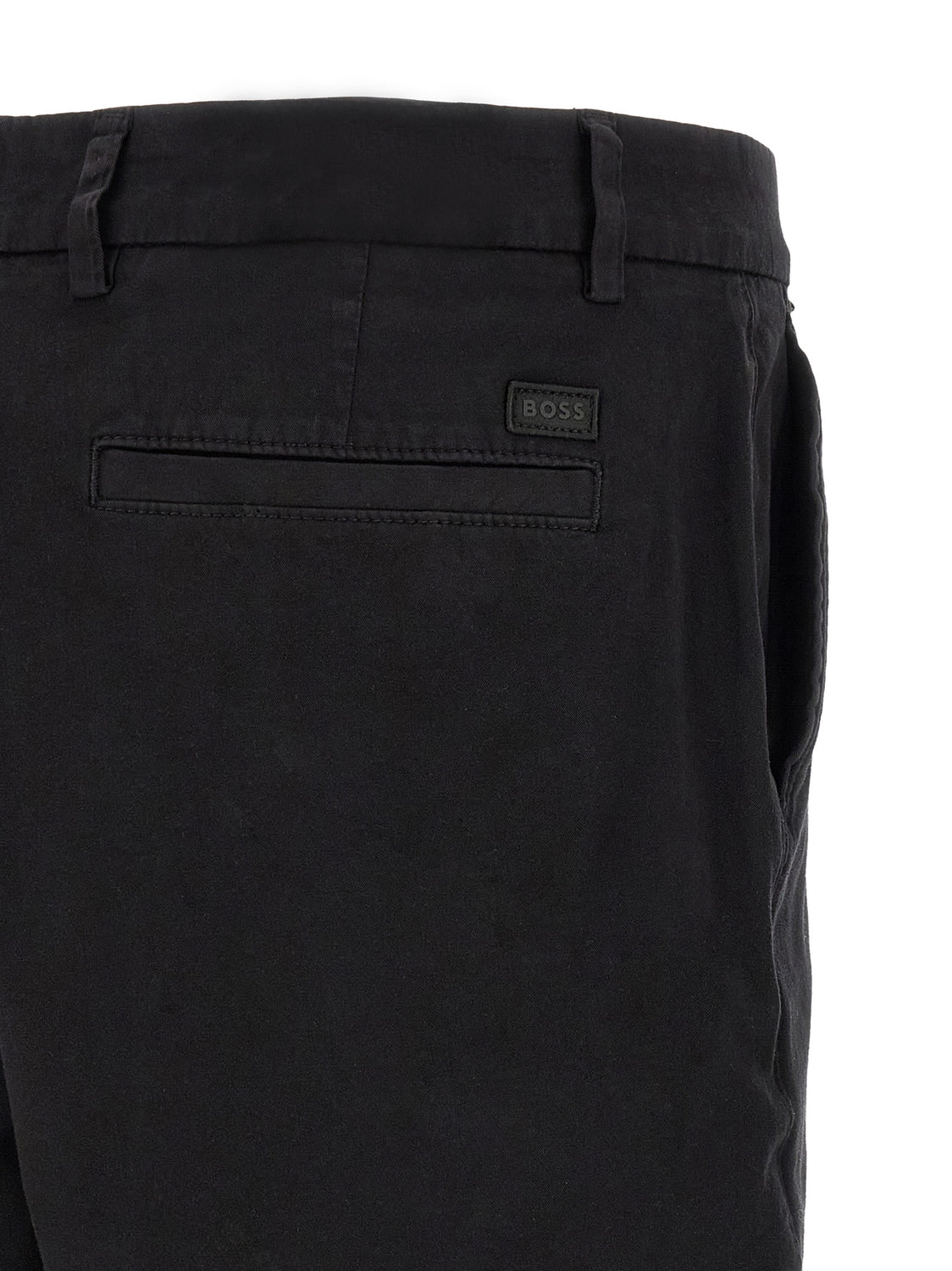 Black Cotton Bermuda Shorts