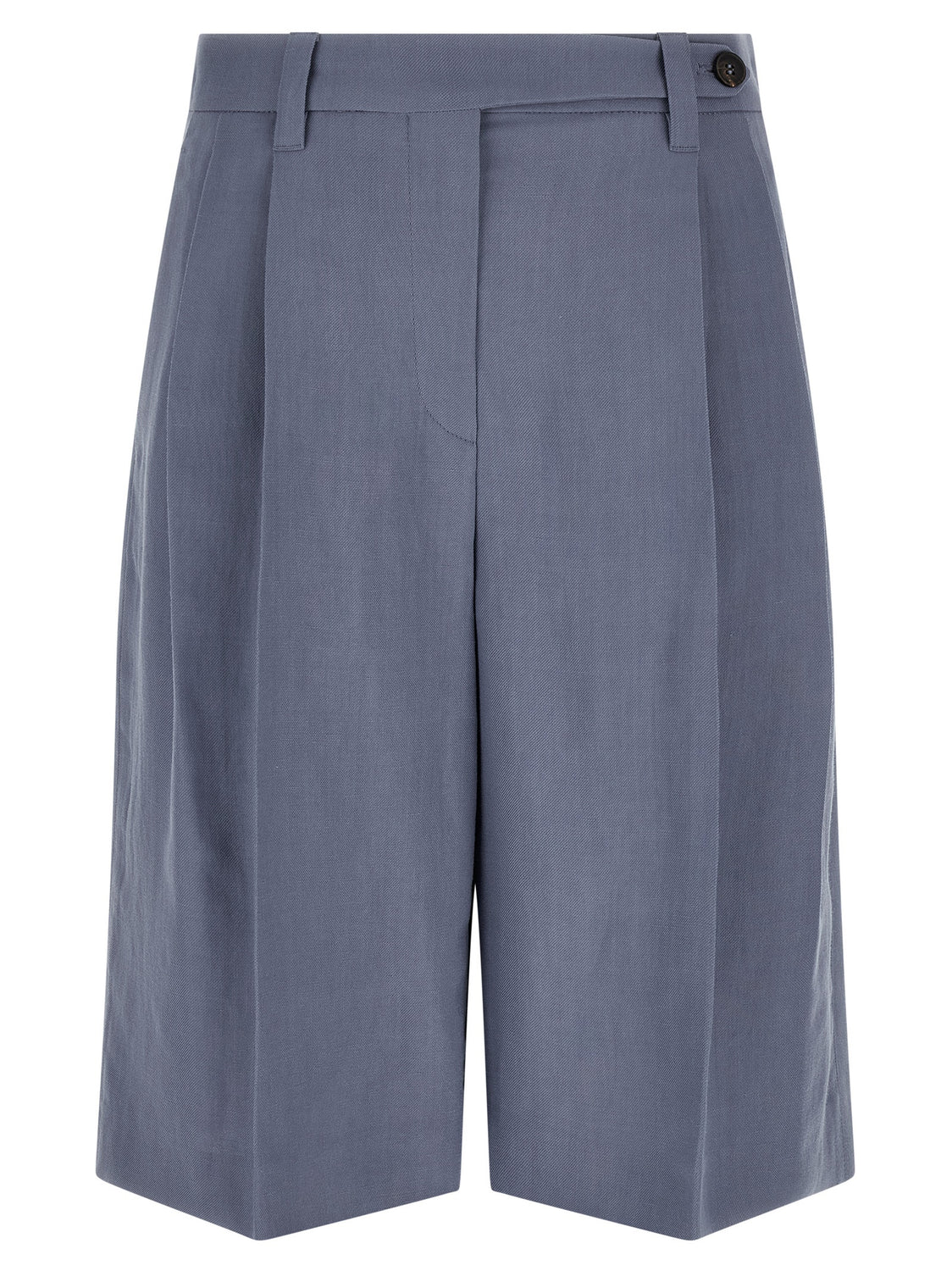 Blue Viscose Bermuda Shorts
