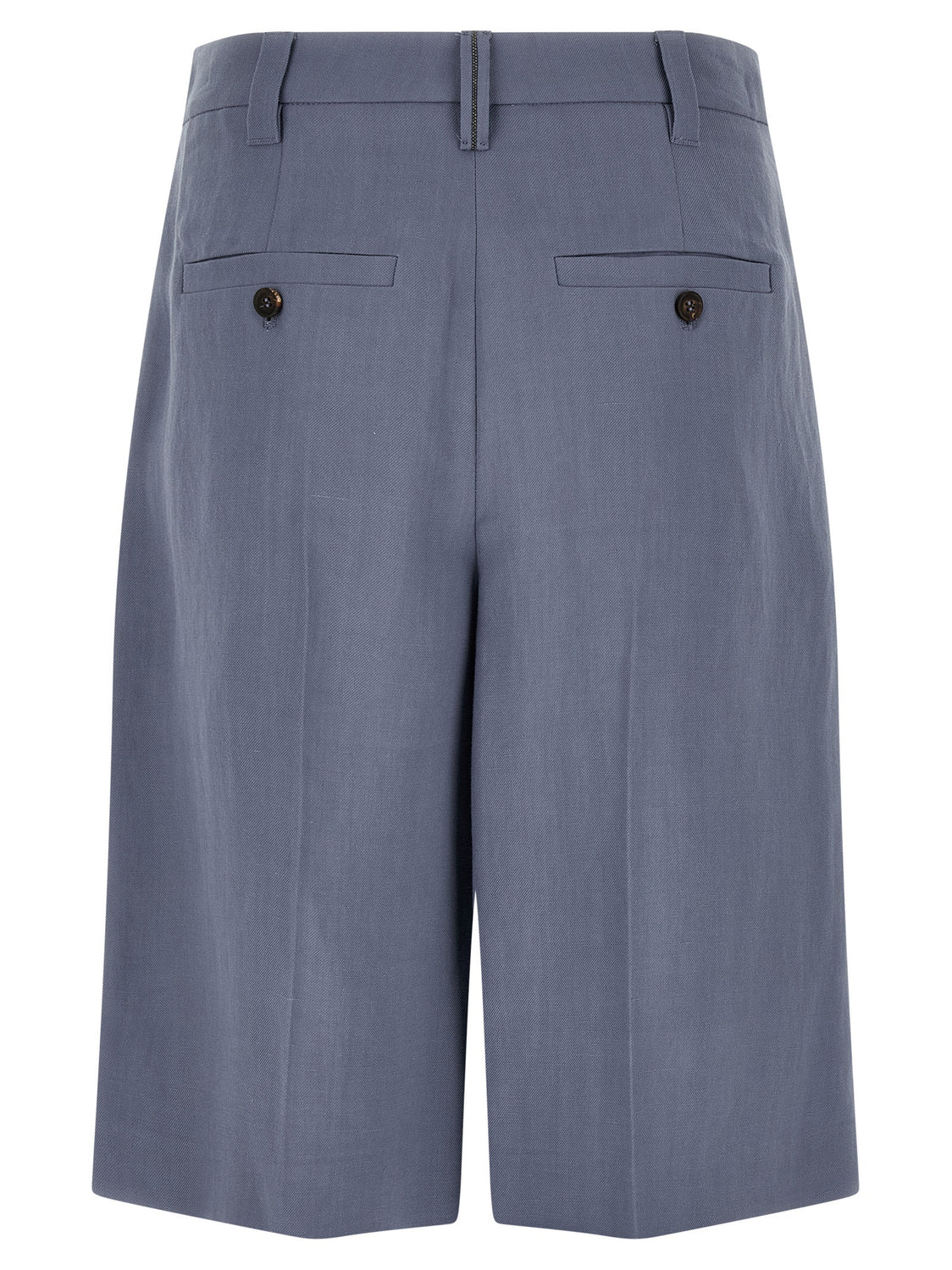 Blue Viscose Bermuda Shorts