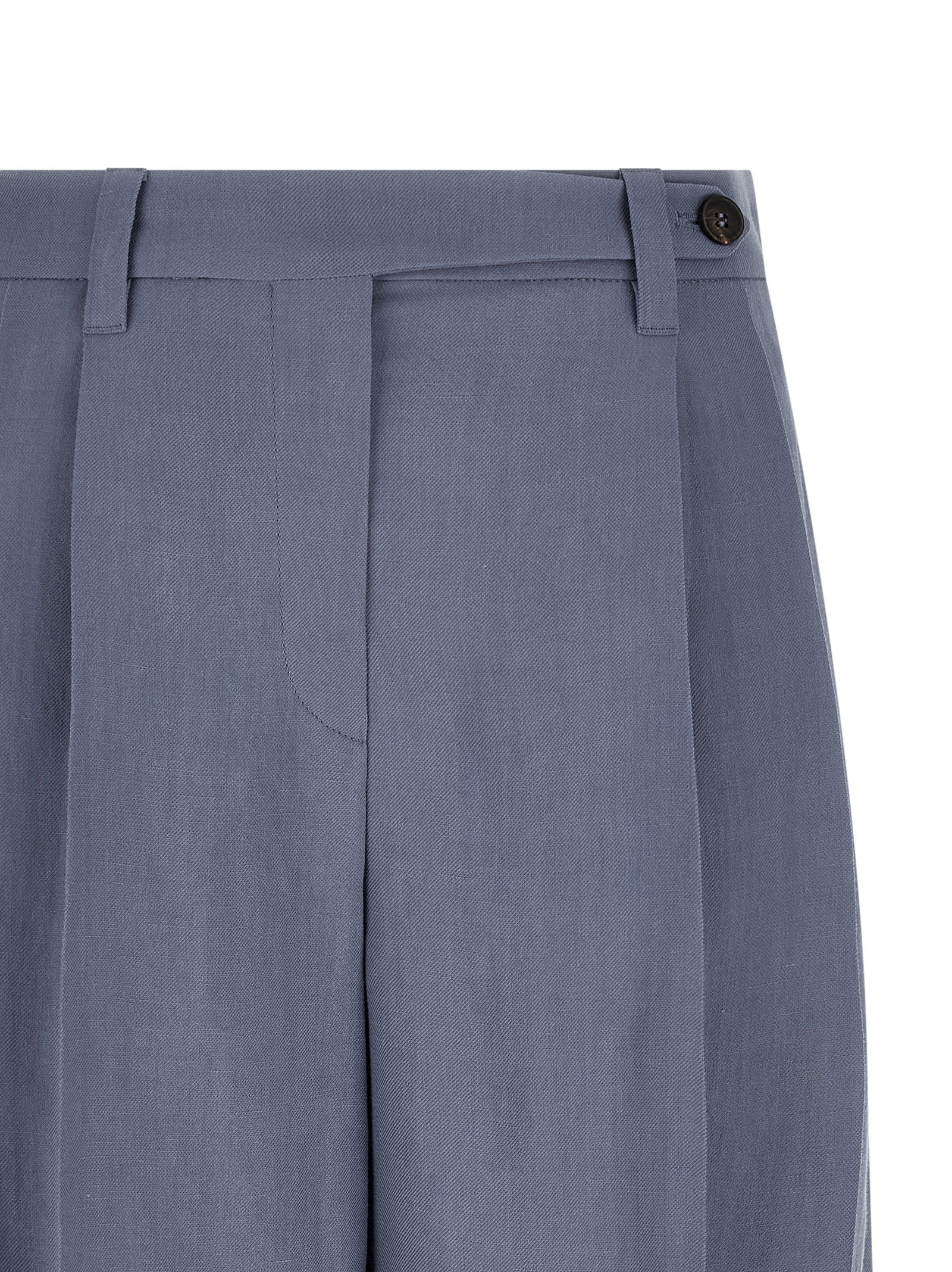 Blue Viscose Bermuda Shorts