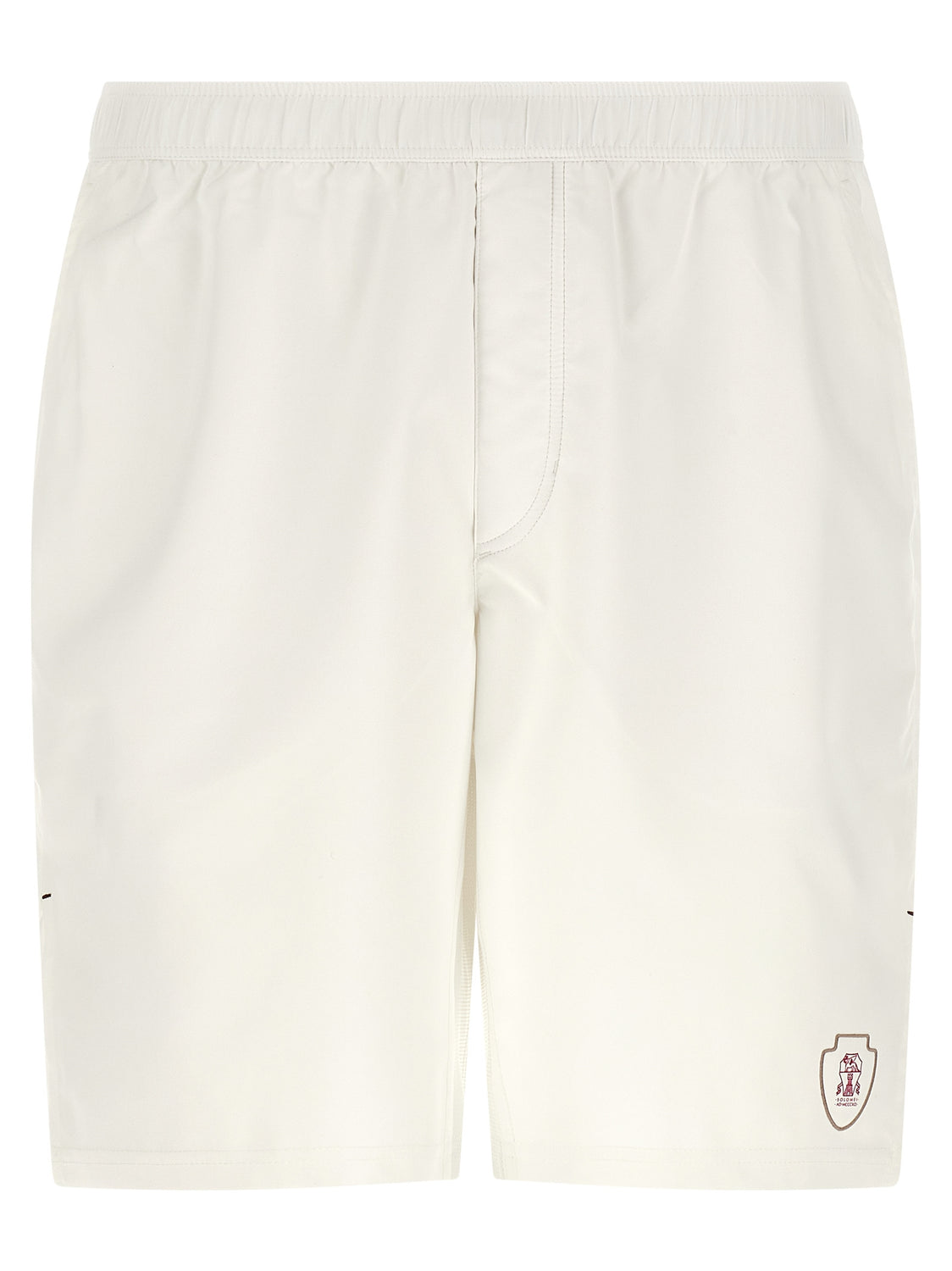 White Polyester Bermuda Shorts