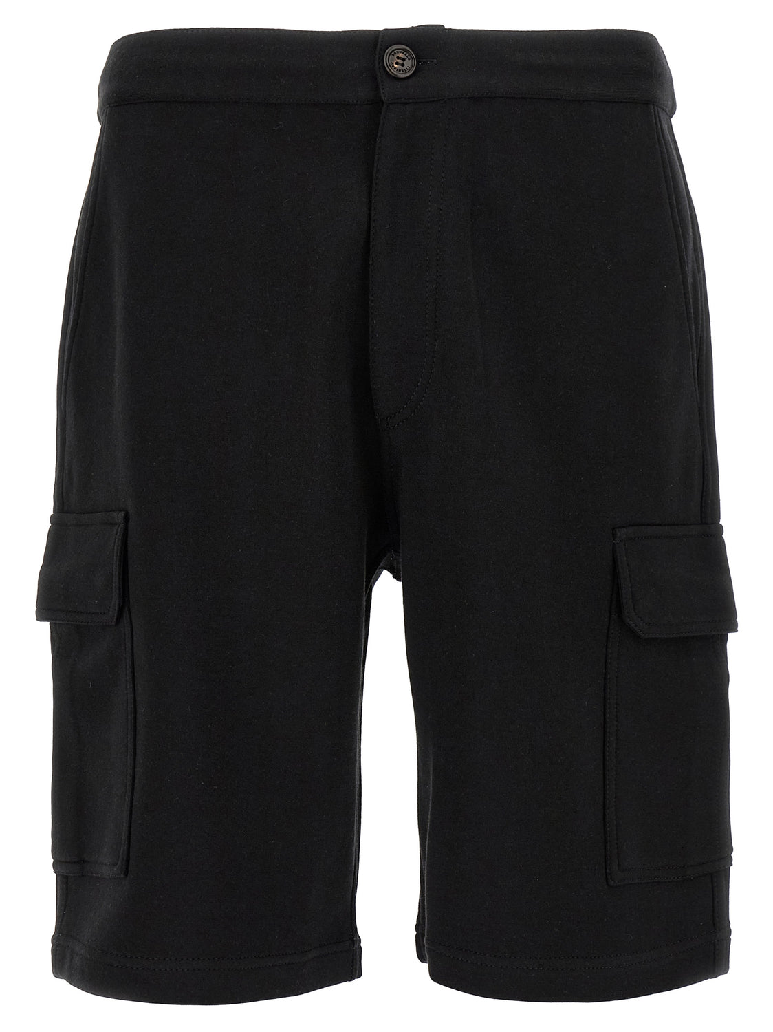 Black Cotton Bermuda Shorts