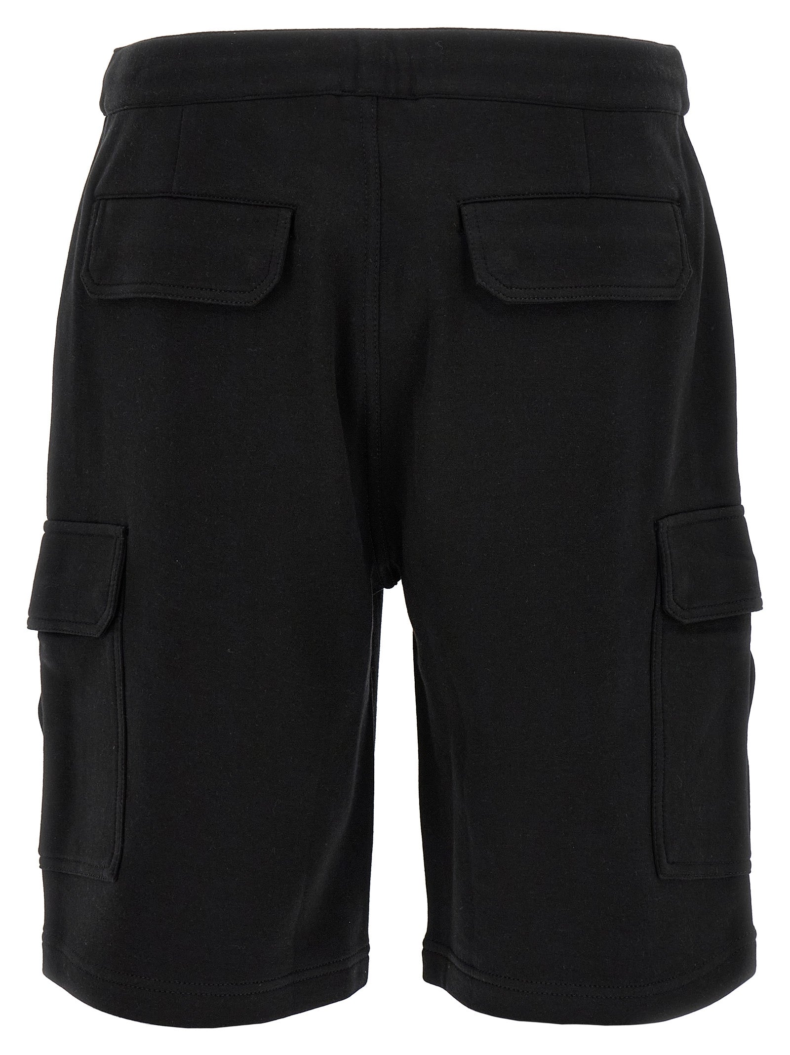 Black Cotton Bermuda Shorts