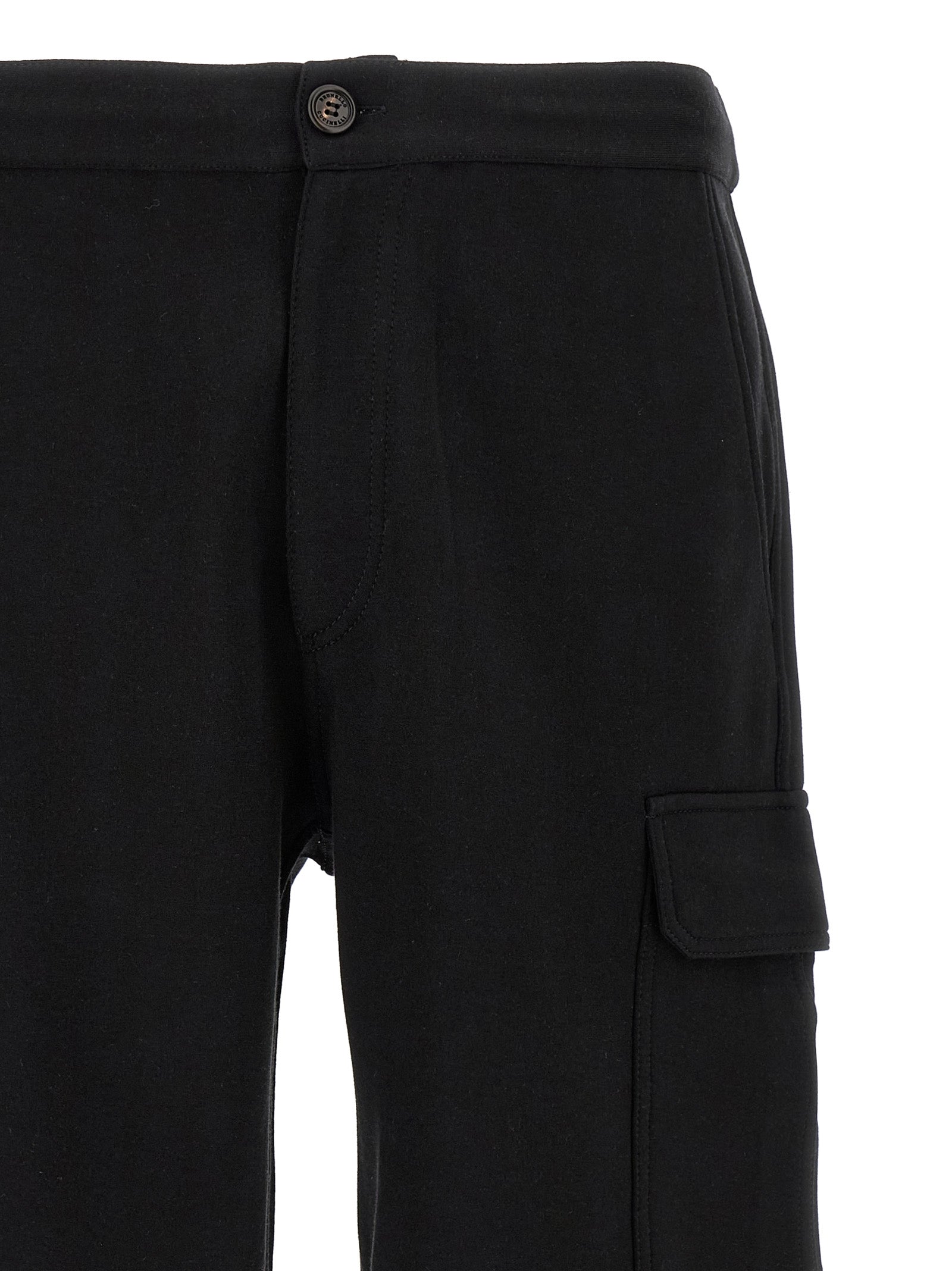 Black Cotton Bermuda Shorts