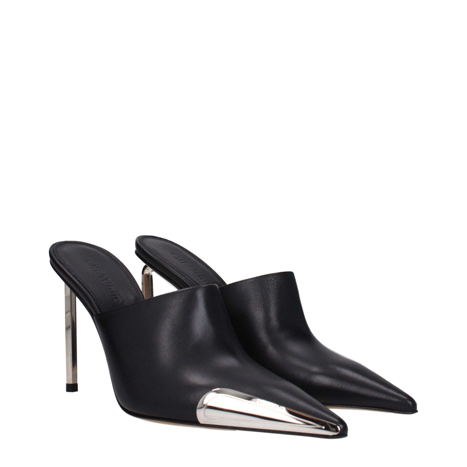 Black Leather High Heel Pumps