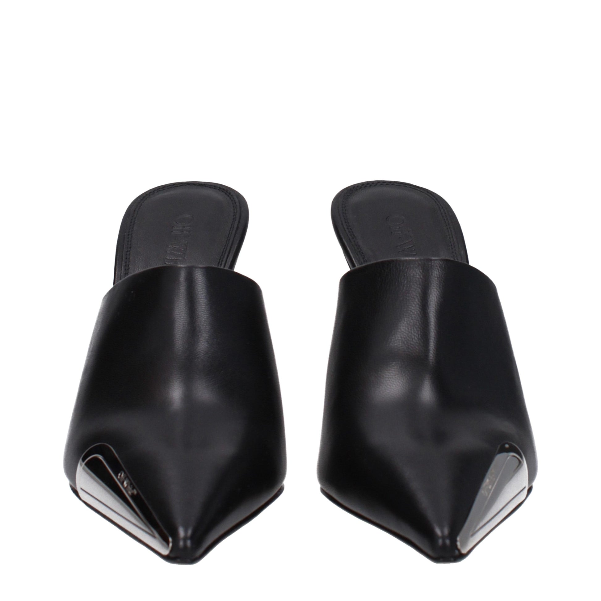 Black Leather High Heel Pumps