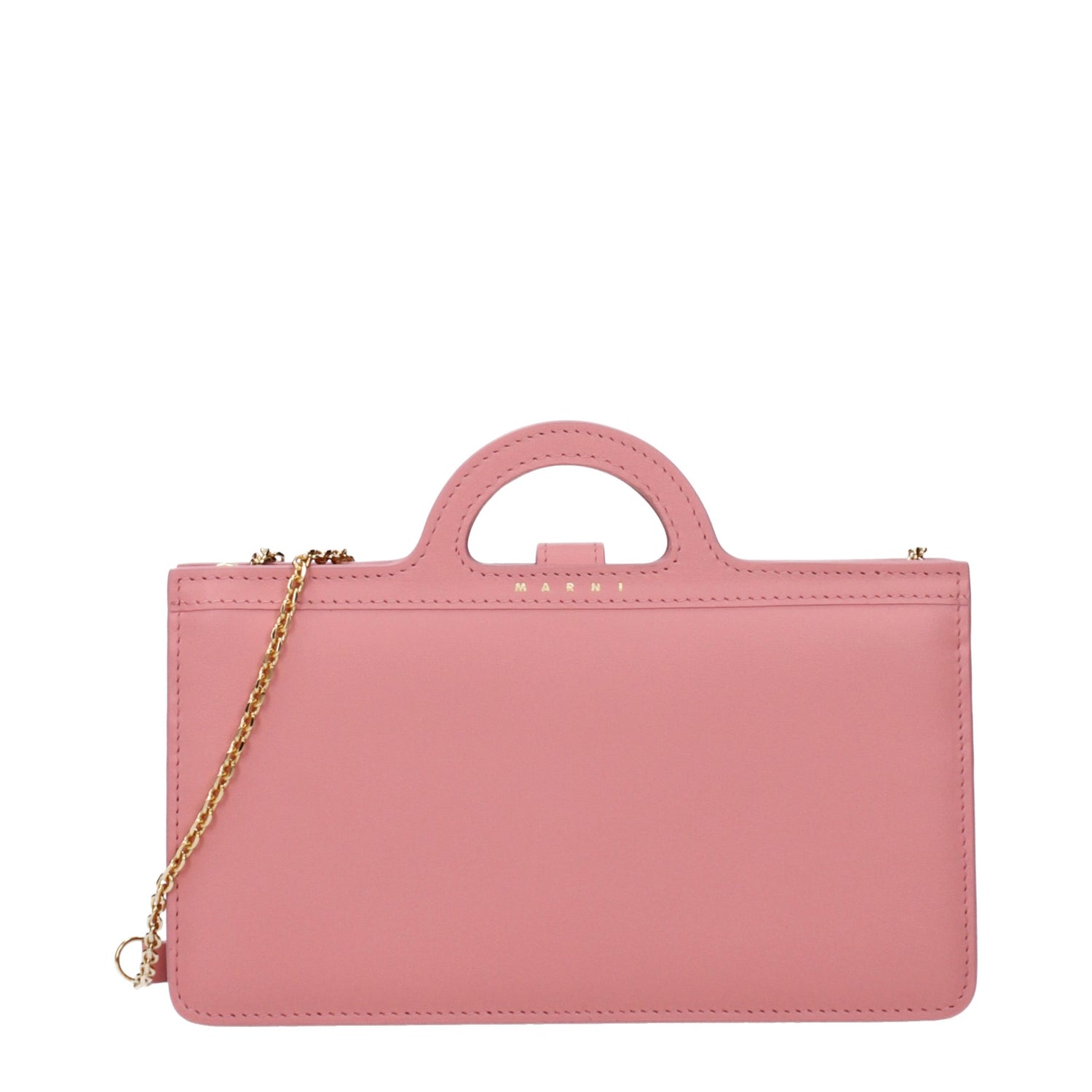 Pink Leather Crossbody Bag