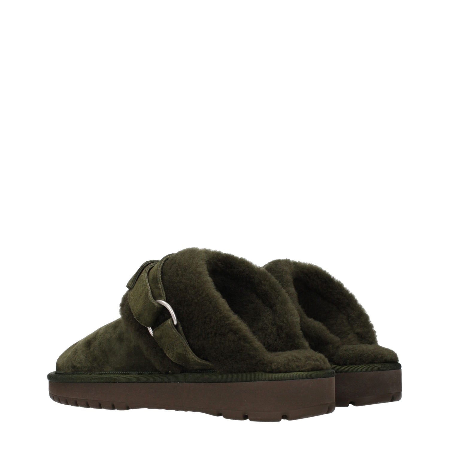 Green Leather Slippers