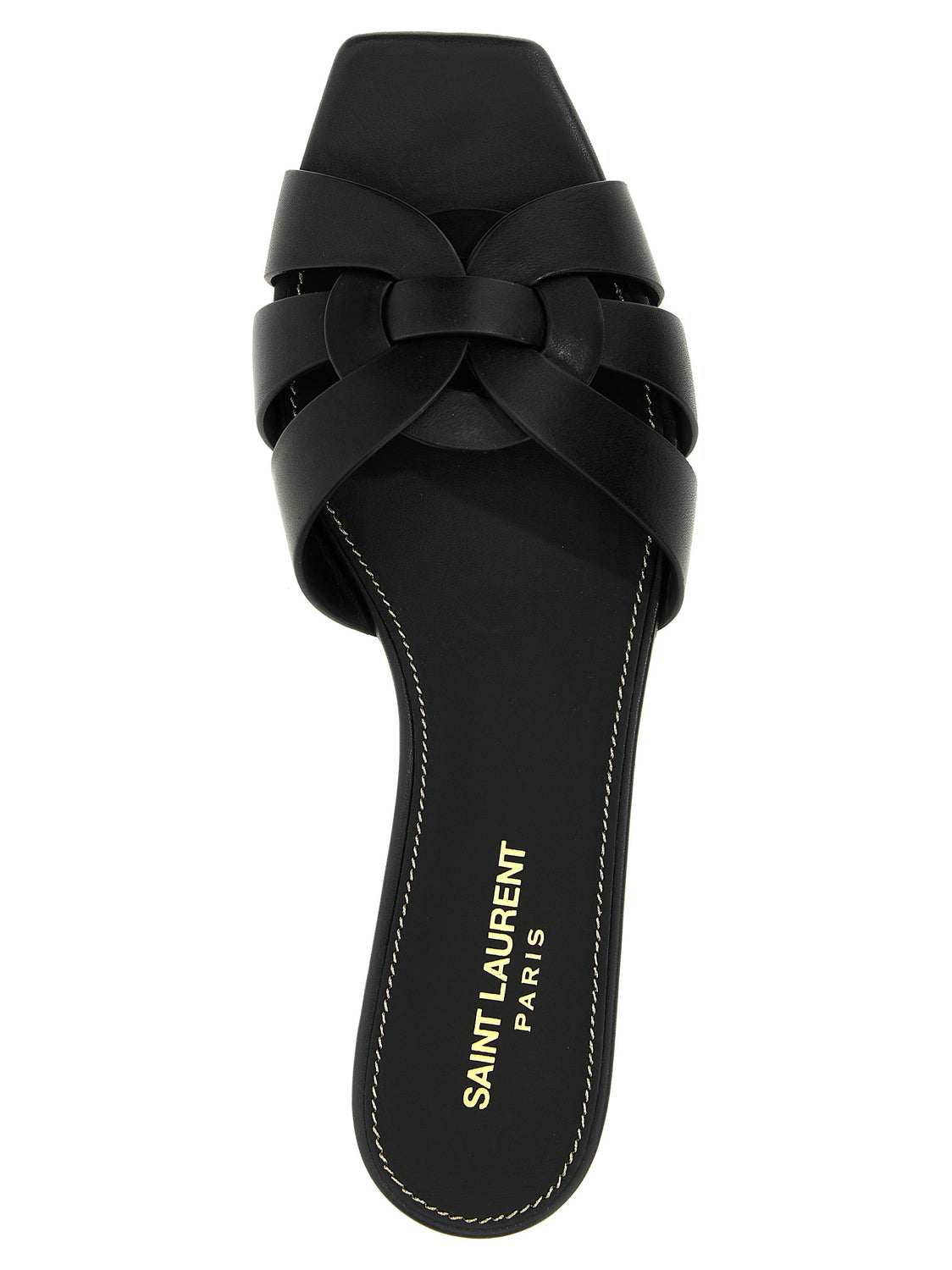 Black Calfskin Slides