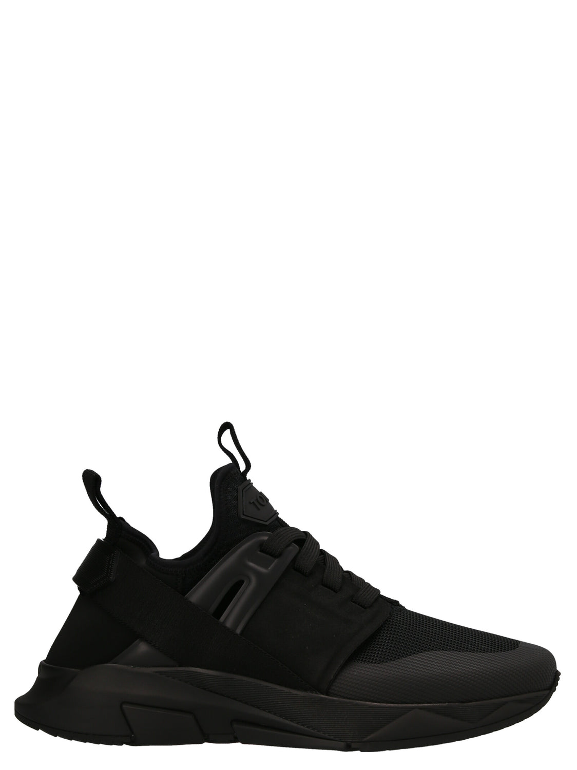 Black Polyethylene Athletic Sneakers