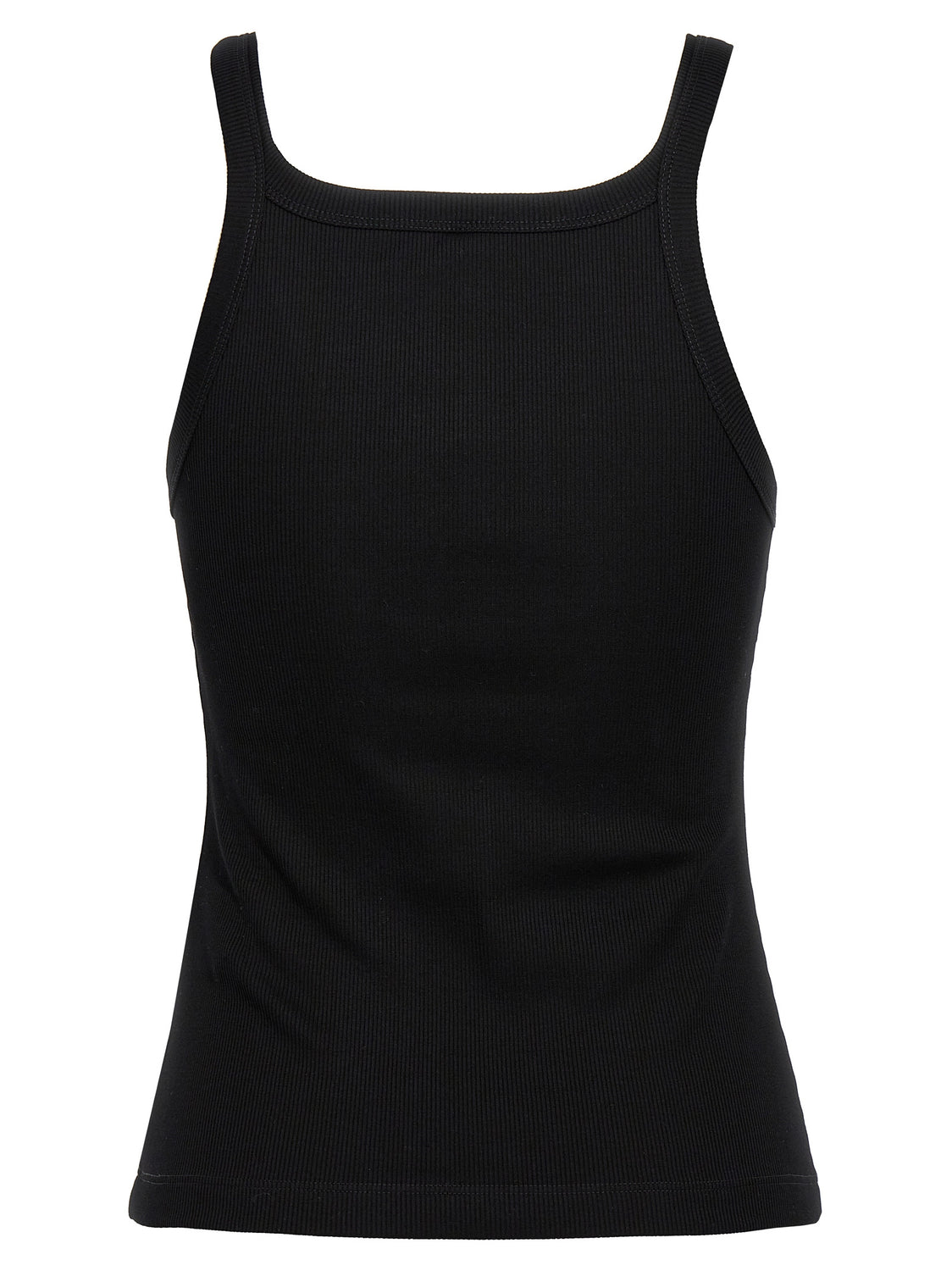Black Cotton Sleeveles T-Shirt