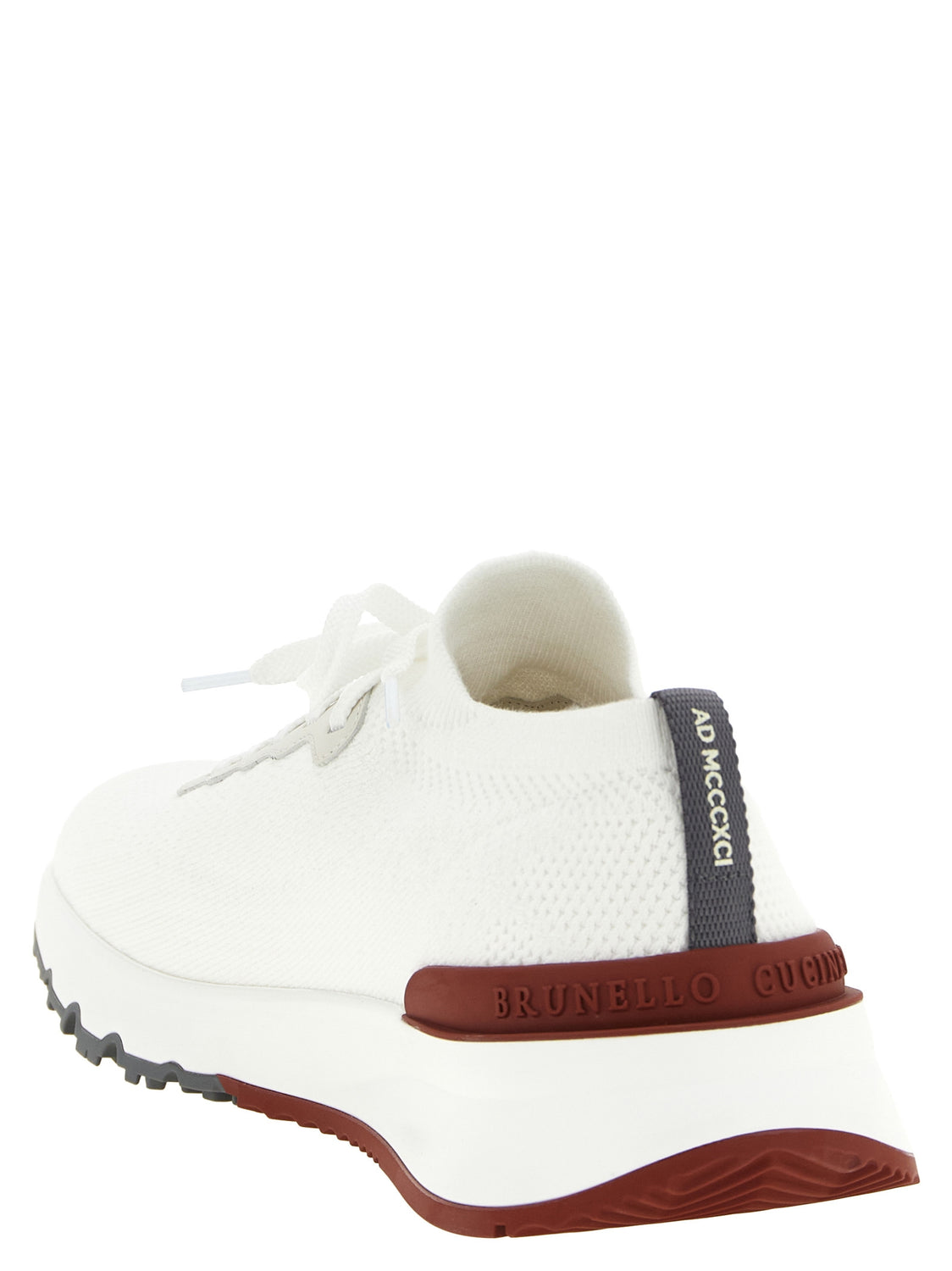 White Polyethylene Athletic Sneakers