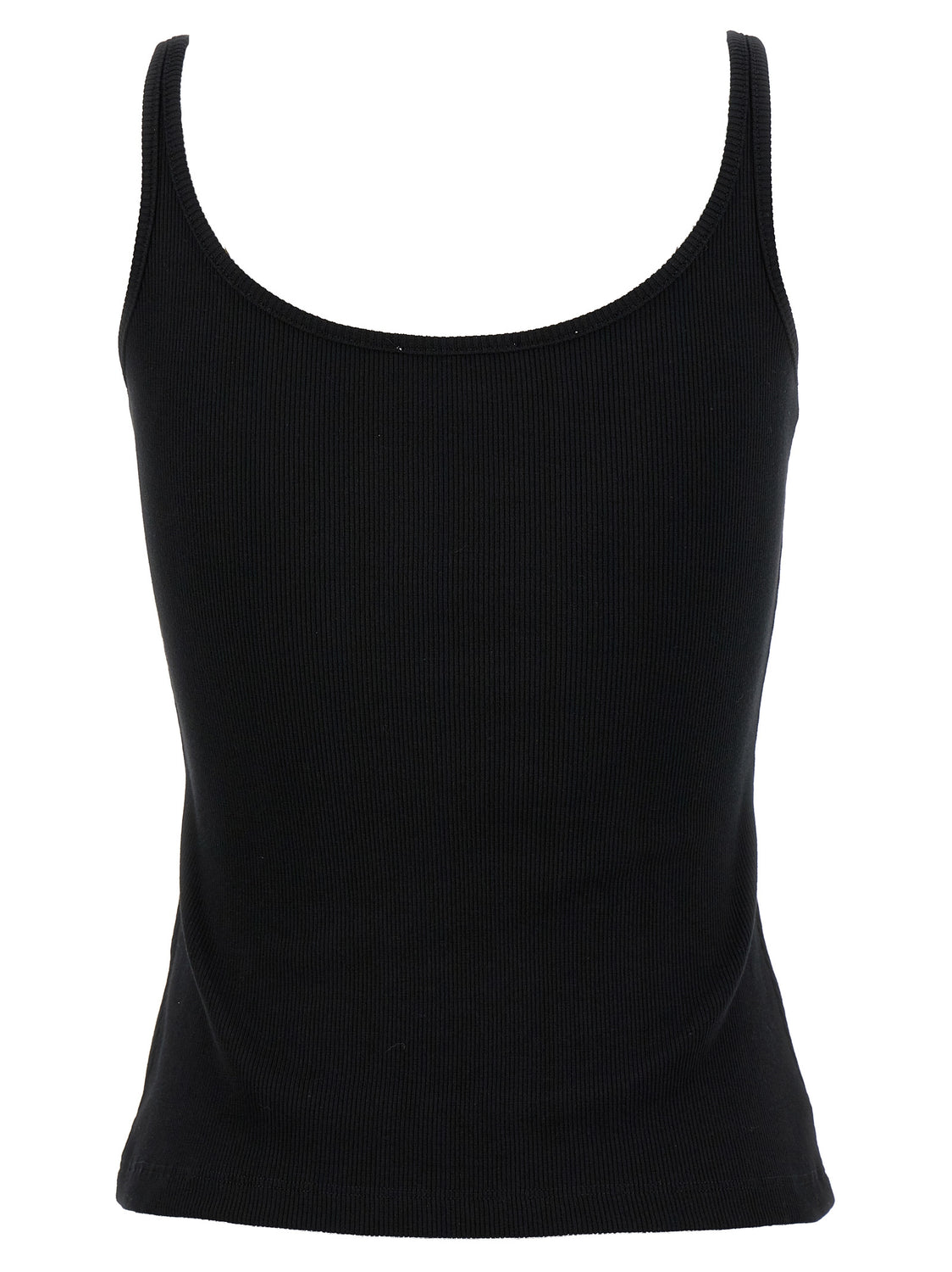 Black Cotton Sleeveles T-Shirt
