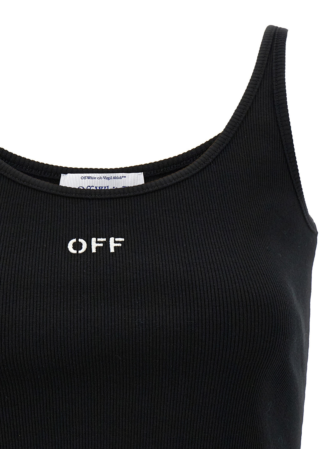 Black Cotton Sleeveles T-Shirt